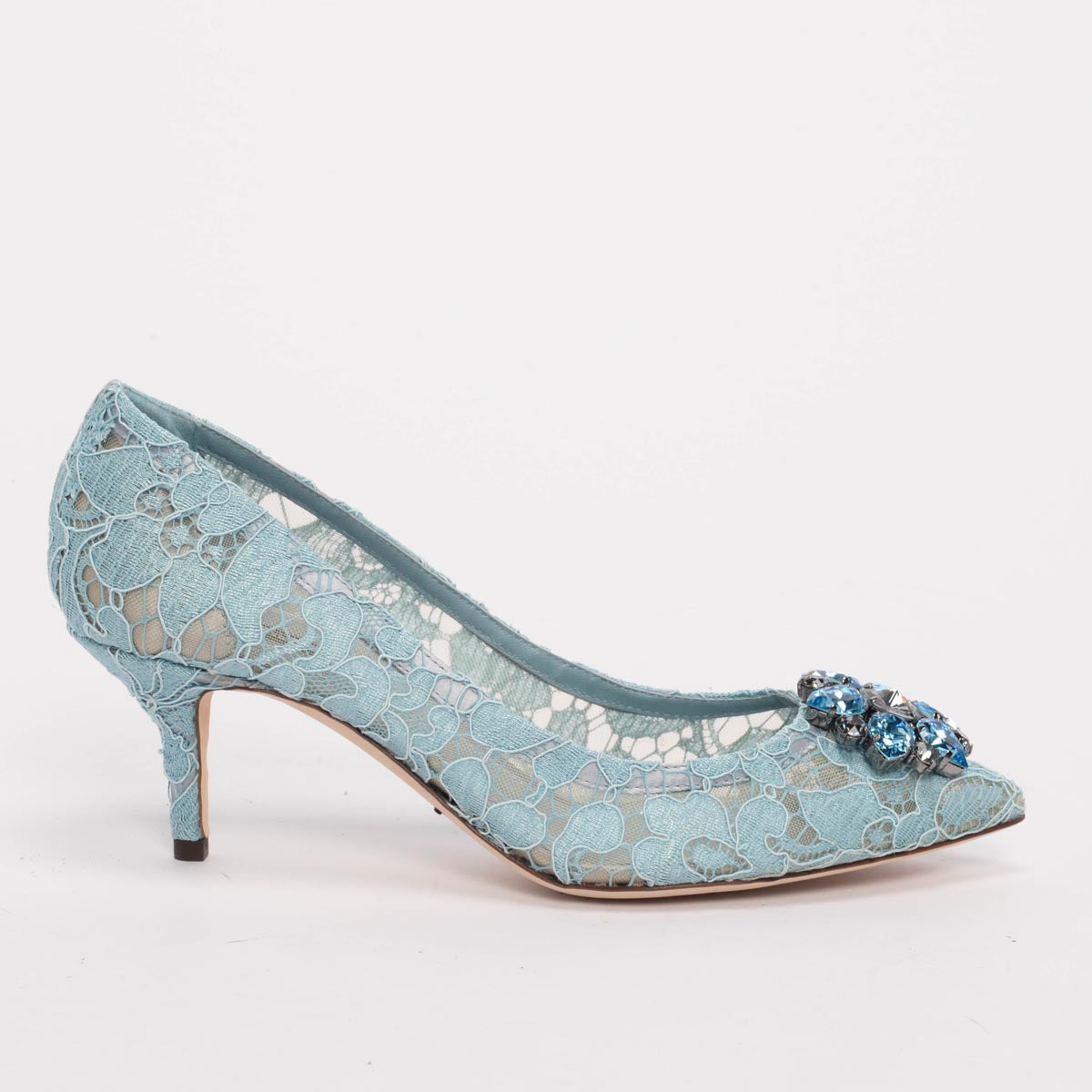 Dolce & Gabbana Azure Lace Bellucci Pumps 39