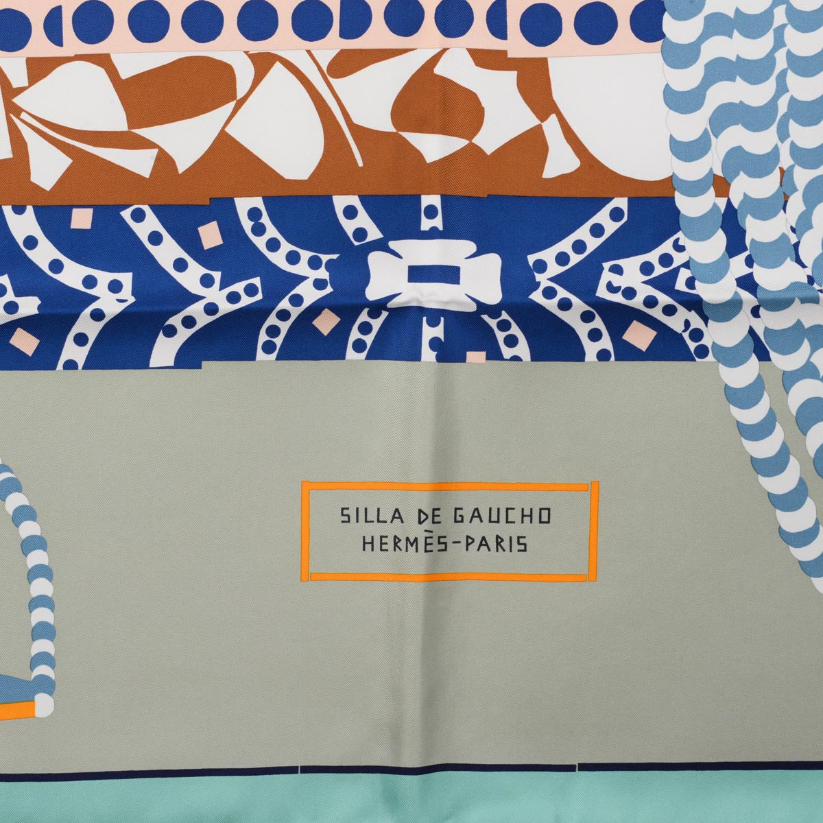 Hermes Vert Amande Silk Silla de Gaucho Scarf 90