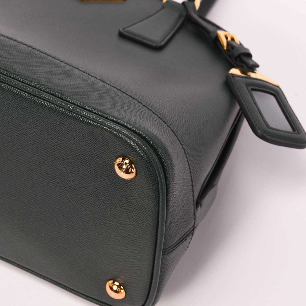 Prada Emerald Saffiano Lux Medium Promenade Bag