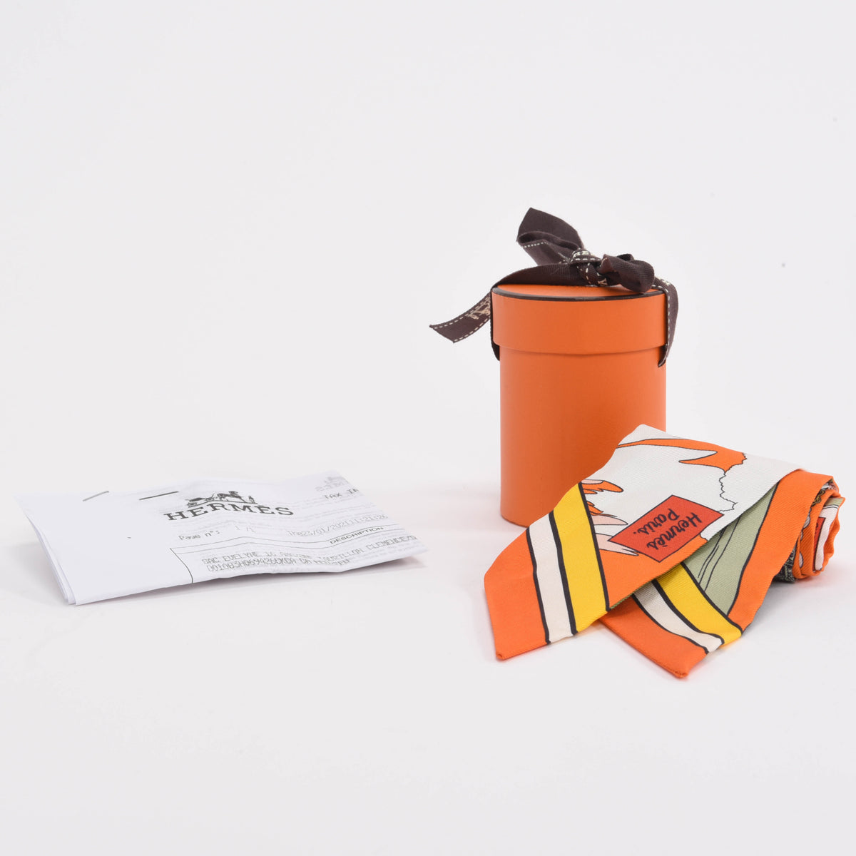 Hermes Orange Silk Wow Twilly
