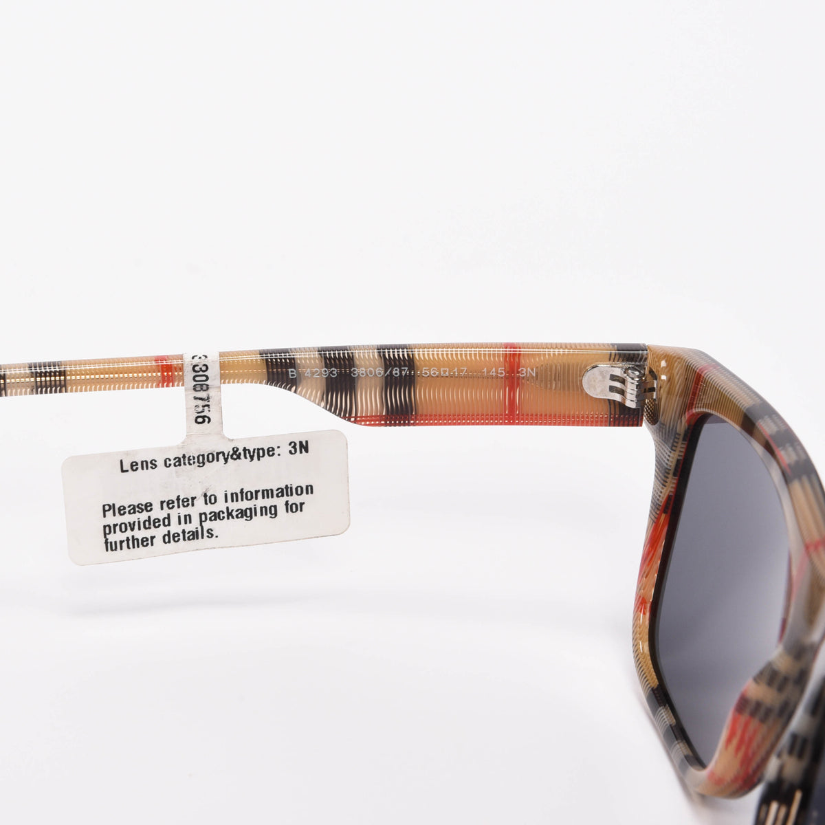 Burberry Black Check Square Sunglasses