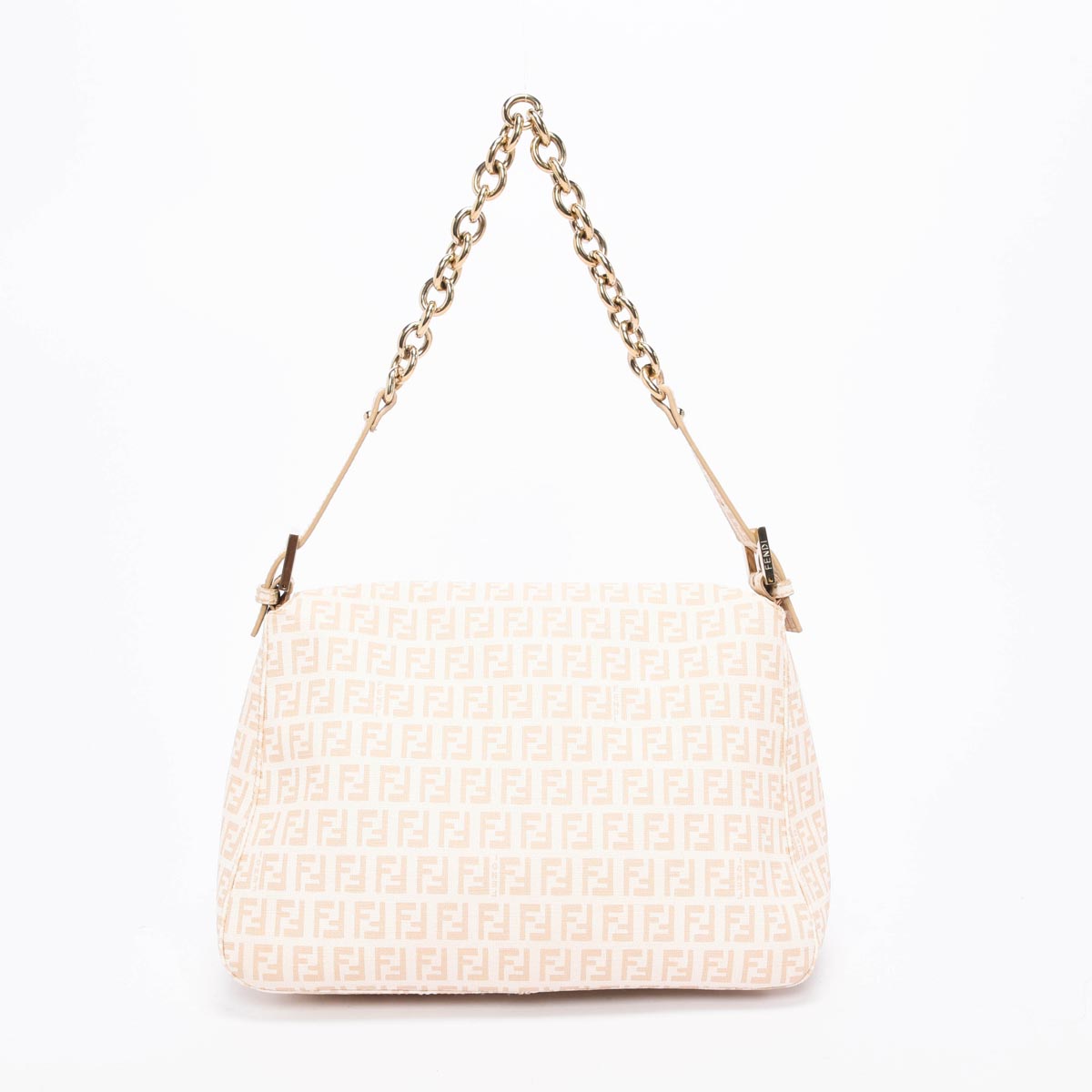 Fendi White Zucchino Canvas Mamma Baguette Bag