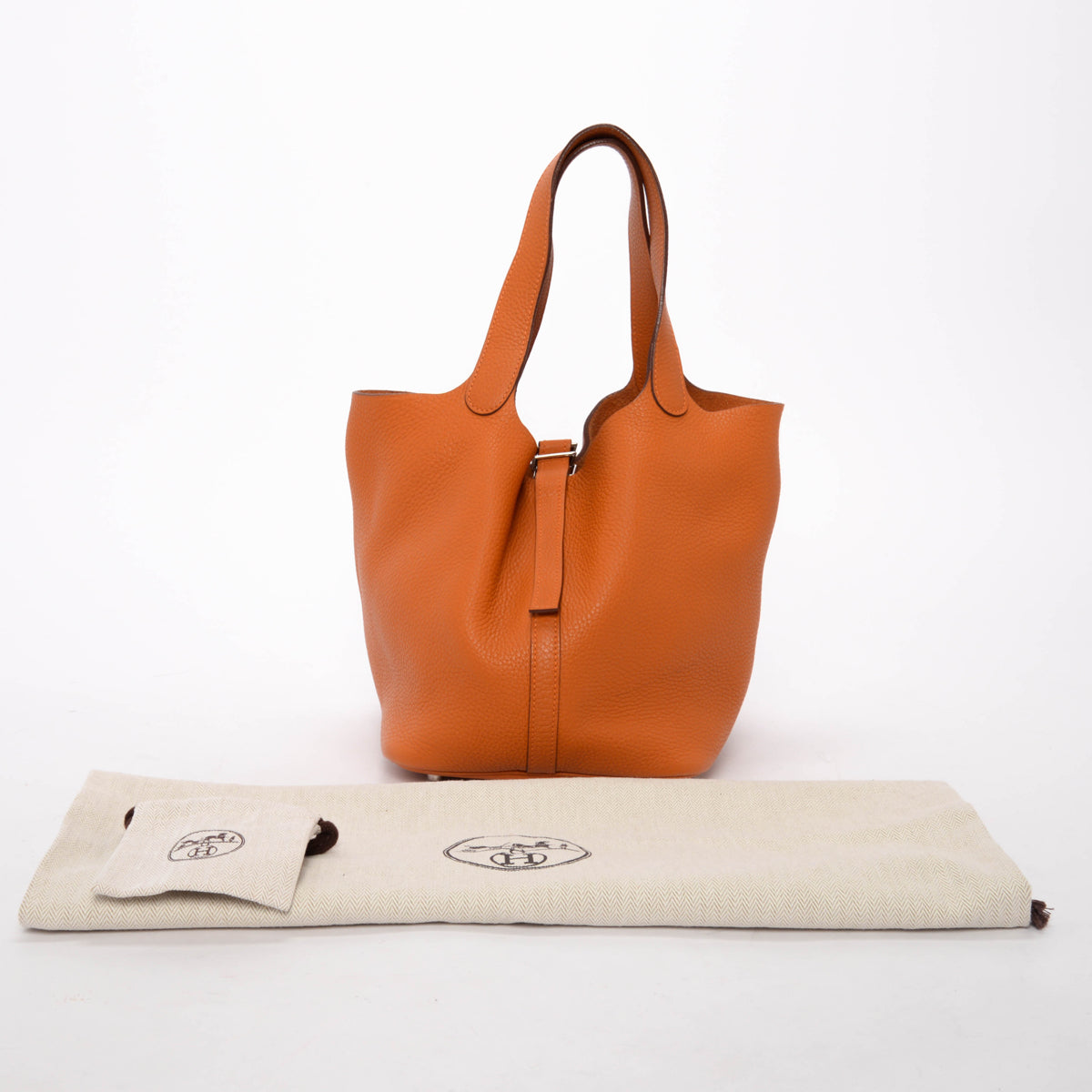 Hermes Orange Clemence Picotin 22