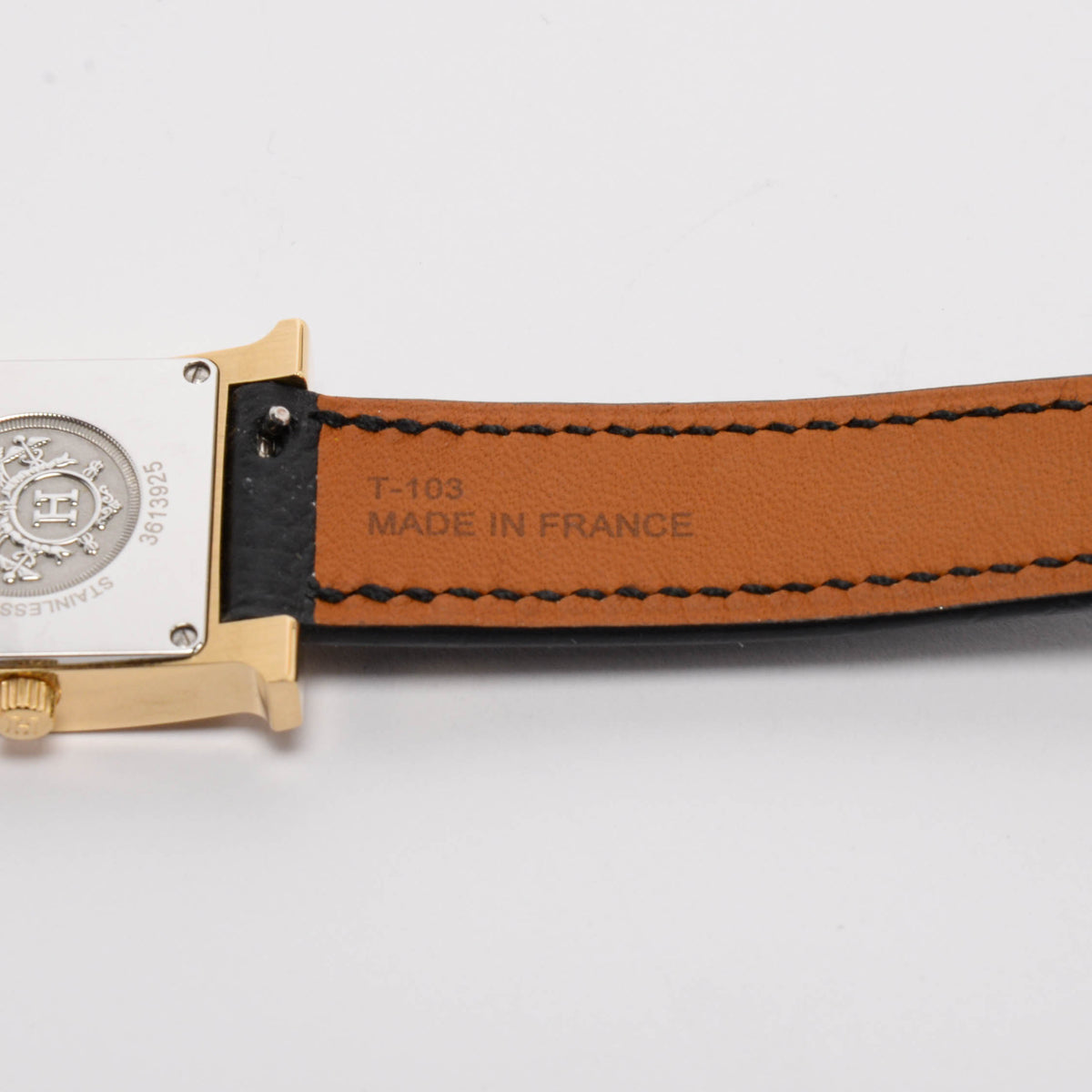 Hermes Black Epsom Heure H Small Model Watch