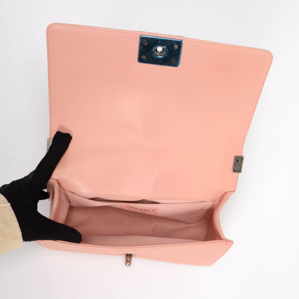 Chanel Light Pink Quilted Calfskin Old Medium Boy Bag