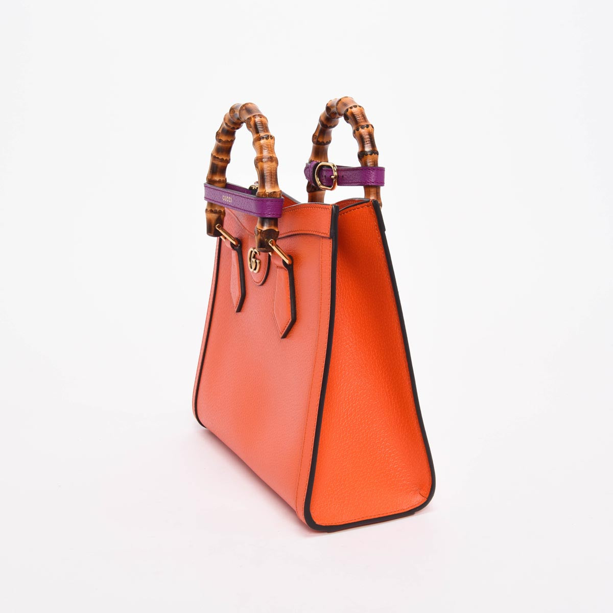 Gucci Orange Grained Leather Medium Diana Bag