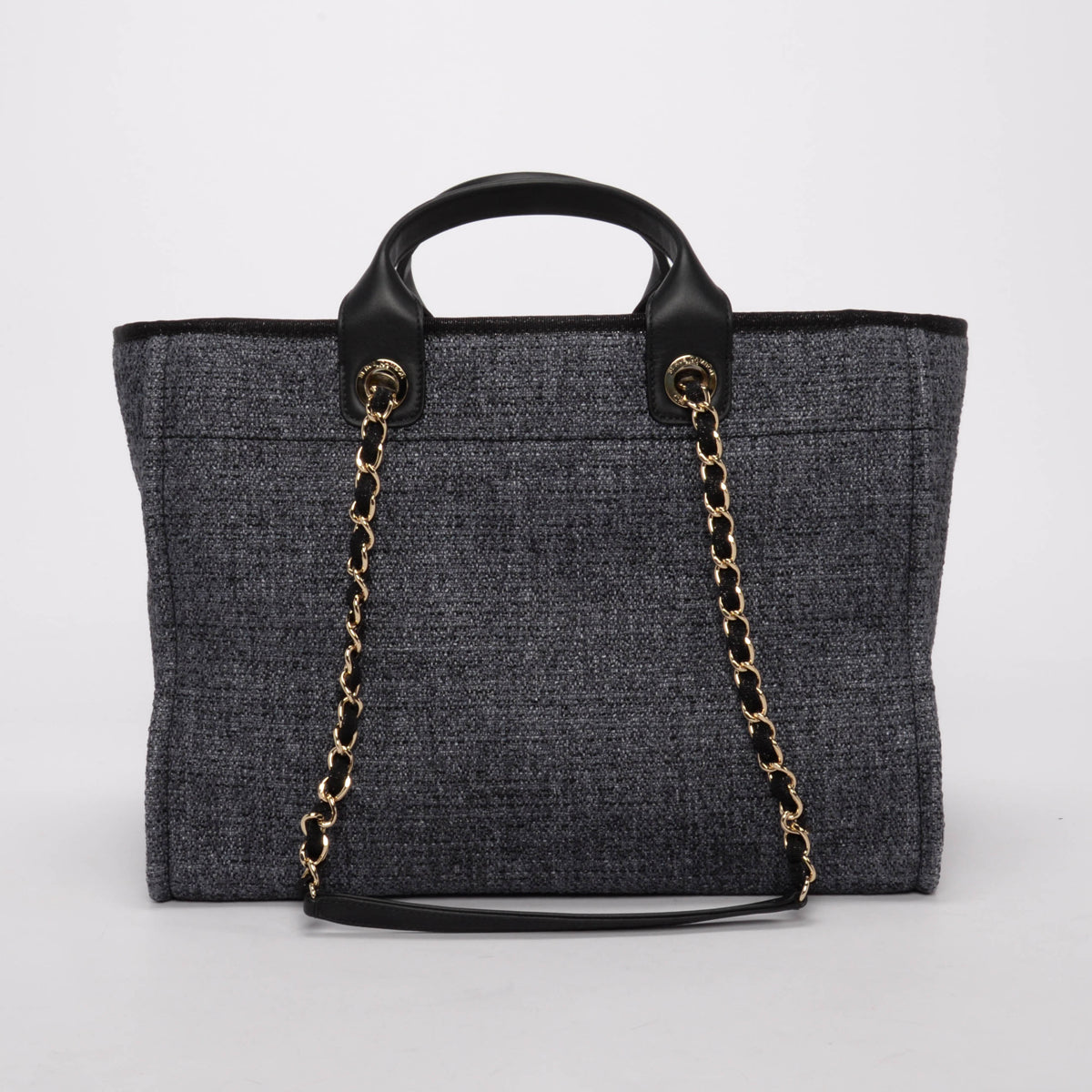 Chanel Blue Glitter Tweed Medium Deauville Tote