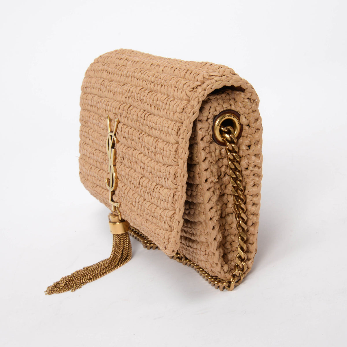 Saint Laurent Raffia Kate 99 Tassel Bag