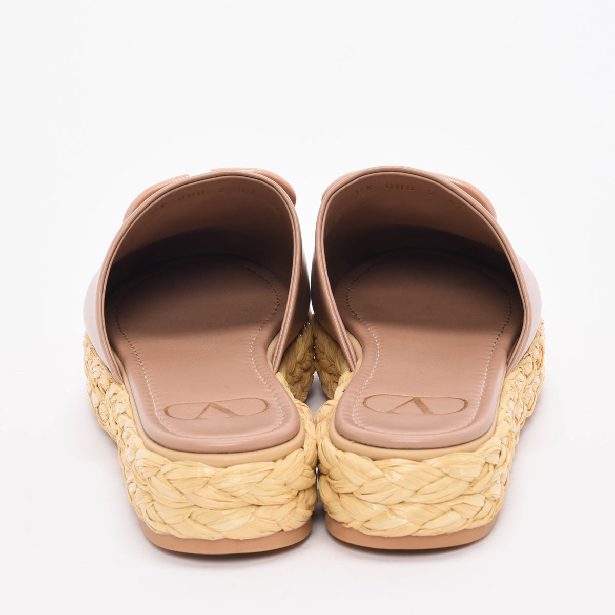 Valentino Poudre Calfskin VLogo Espadrilles 37