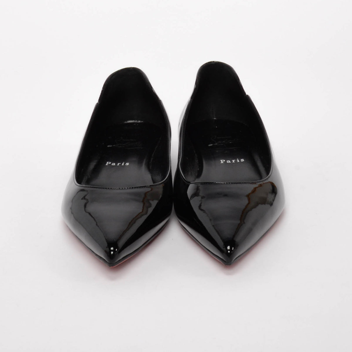 Christian Louboutin Black Patent Hot Chickita Flats 41