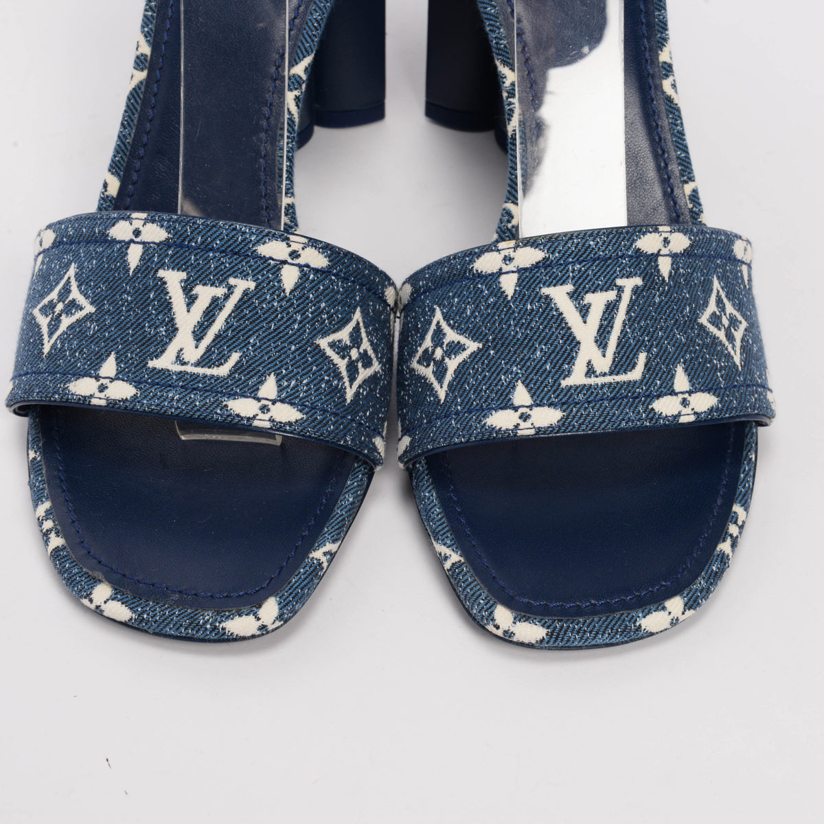 Louis Vuitton Blue Monogram Denim Silhouette Sandals 41