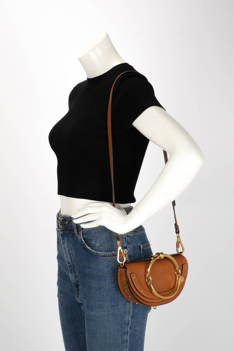 Chloe Tan Calfskin Nile Minaudiere Bracelet Bag