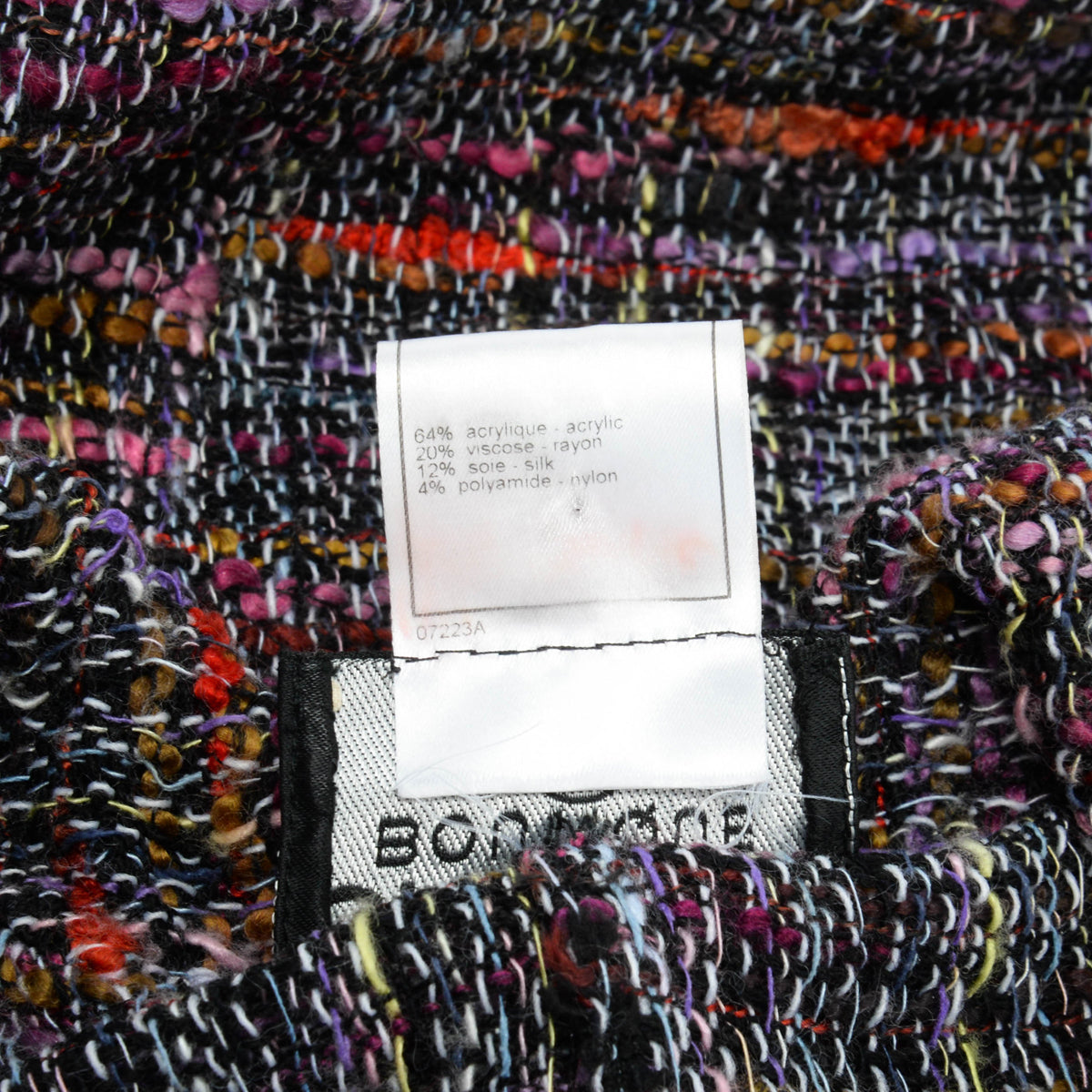 Chanel Purple Fantasy Tweed Frayed Edge Jacket FR 38