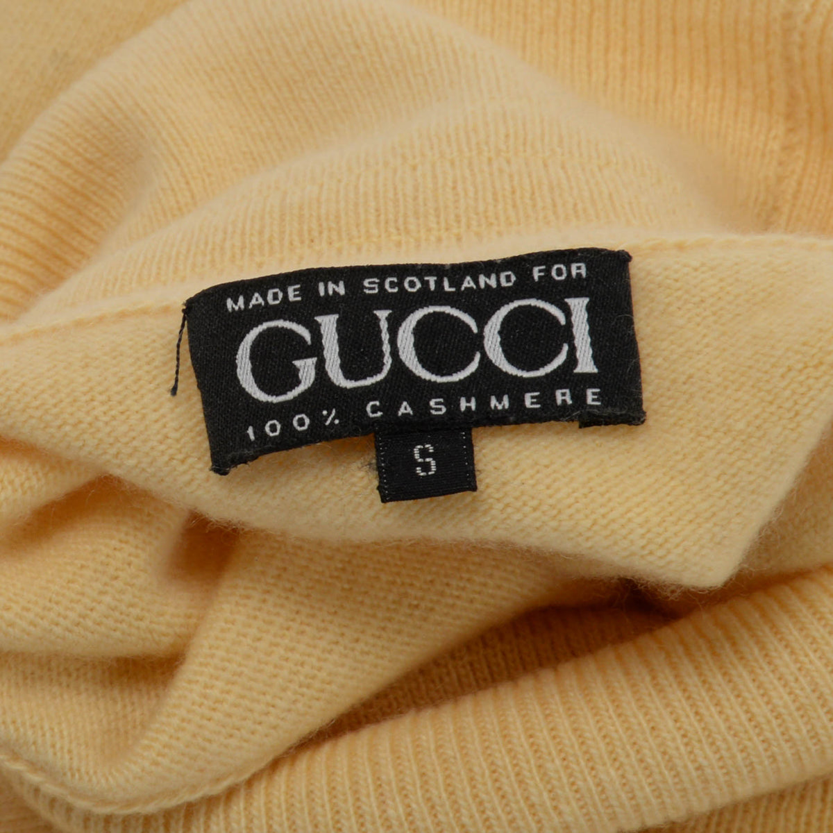 Gucci Pastel Yellow Cashmere Turtle Neck Sweater S