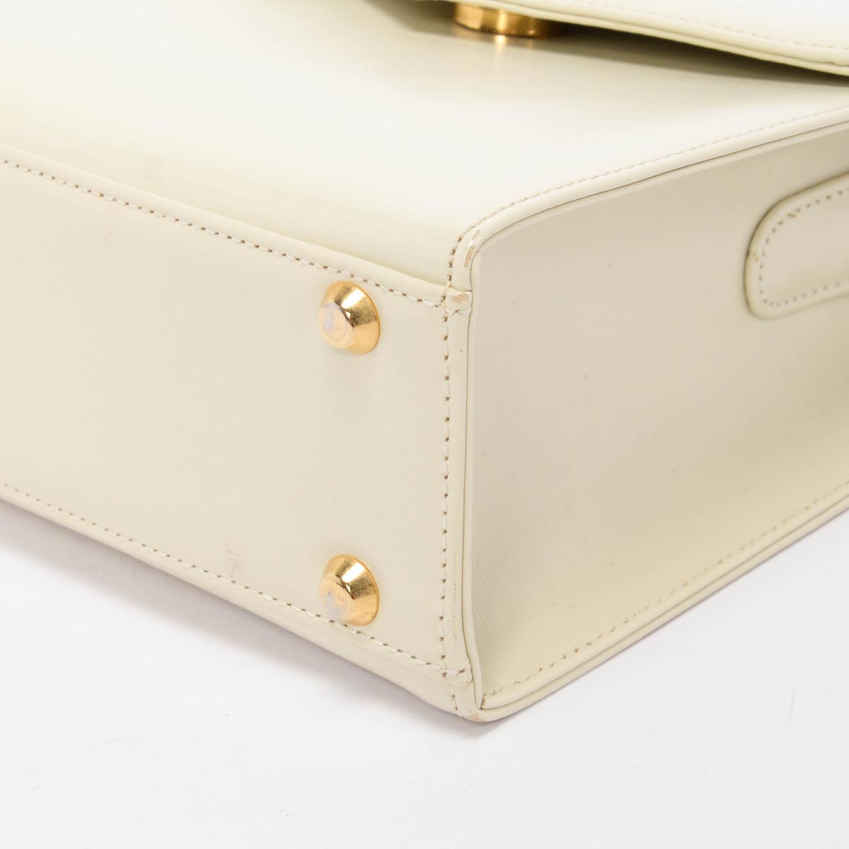 YSL Cream Leather Logo Charm Mini Bag