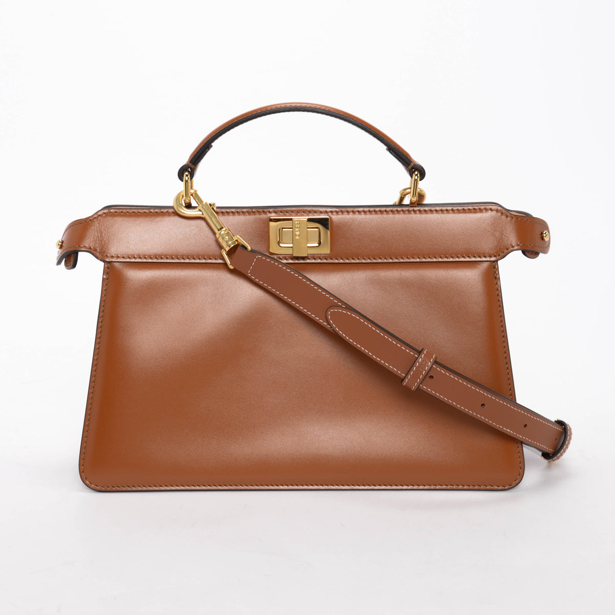 Fendi Brandy Shiny Nappa Peekaboo ISeeU East-West Bag