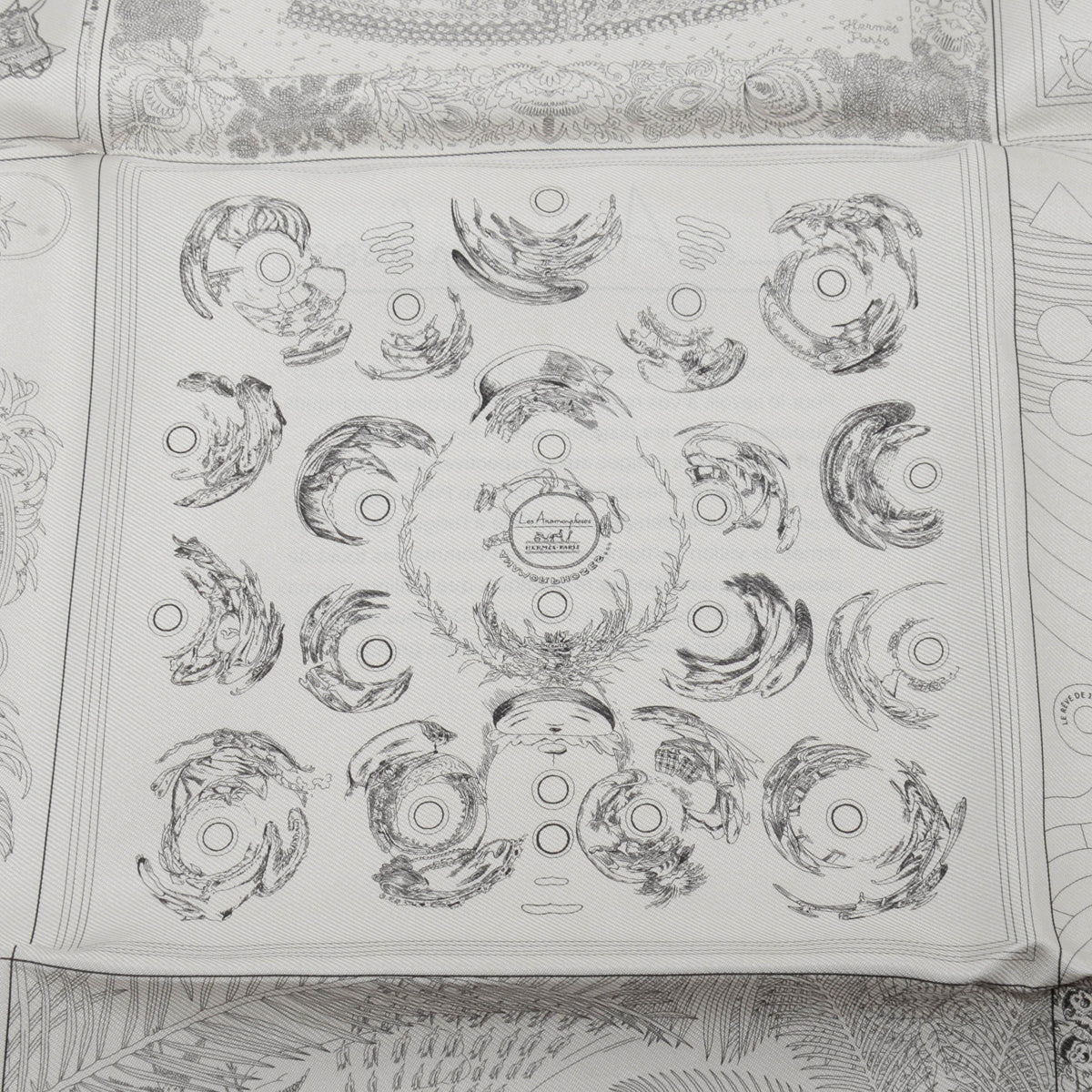 Hermes Grey Silk Etonnant Double Face Scarf 70