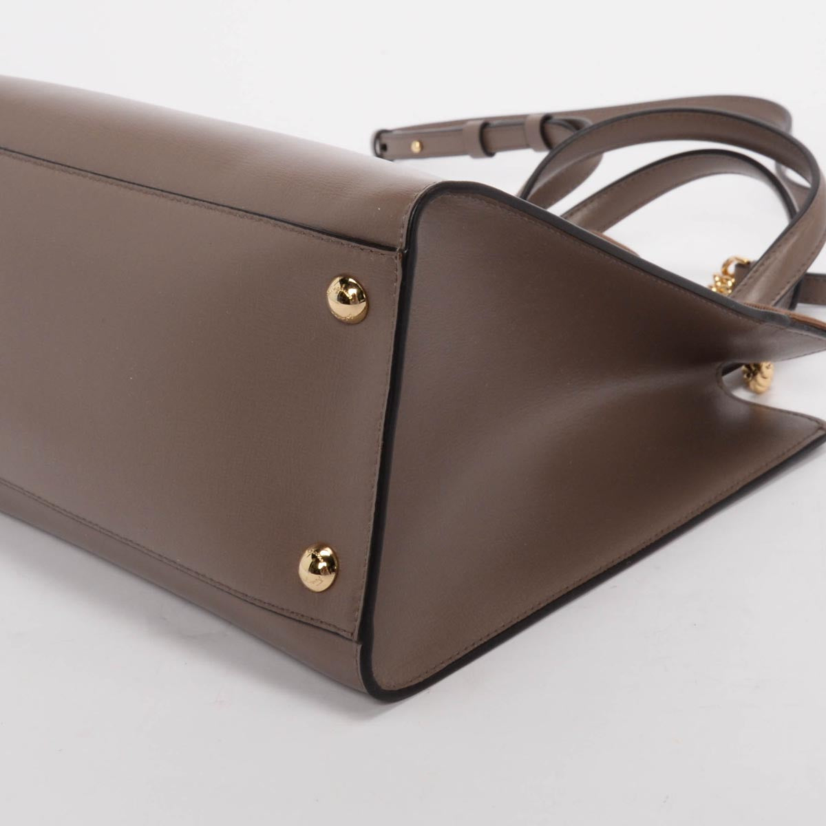 Ferragamo Taupe Calfskin Vara Bow Tote
