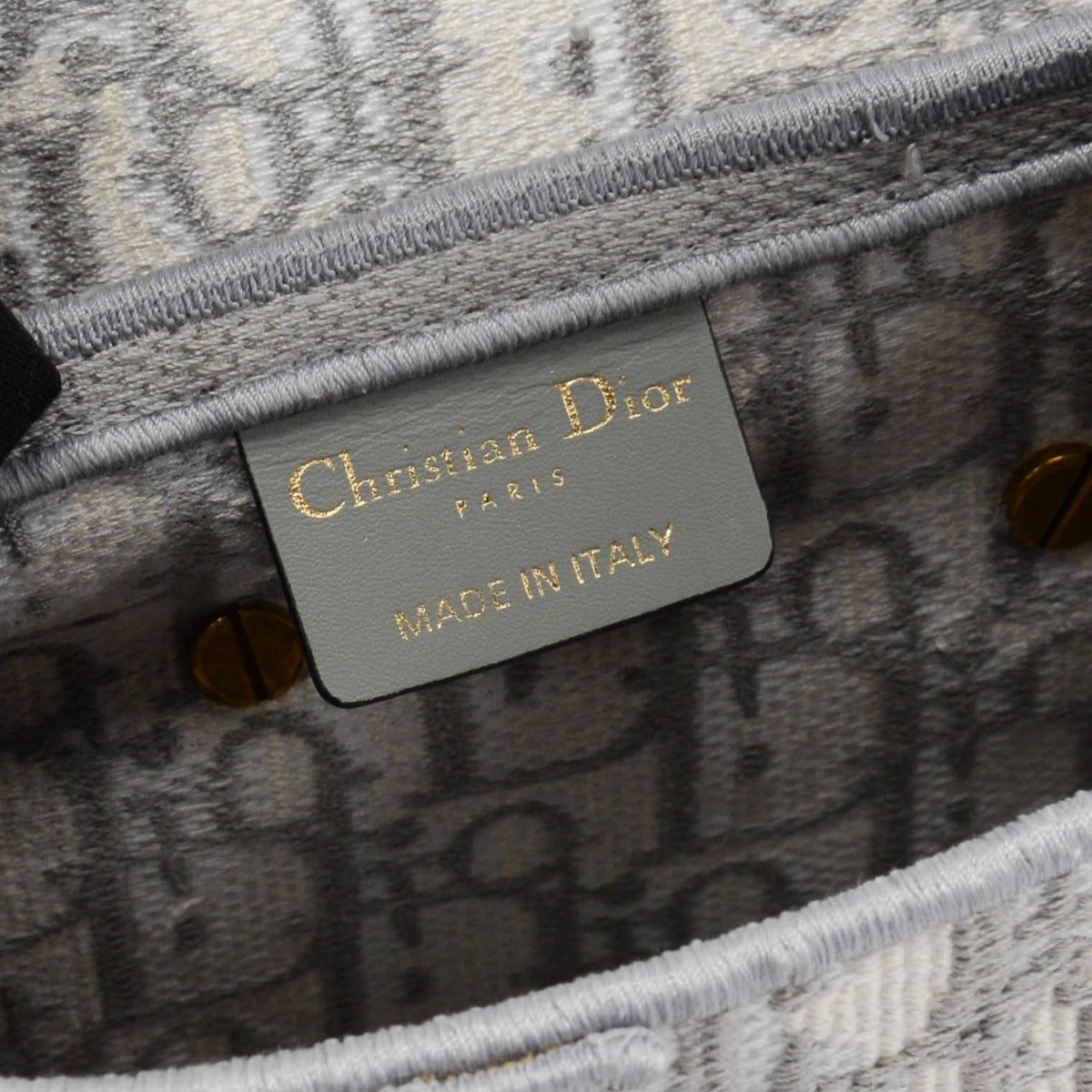 Dior Grey Oblique Canvas Medium Saddle Bag
