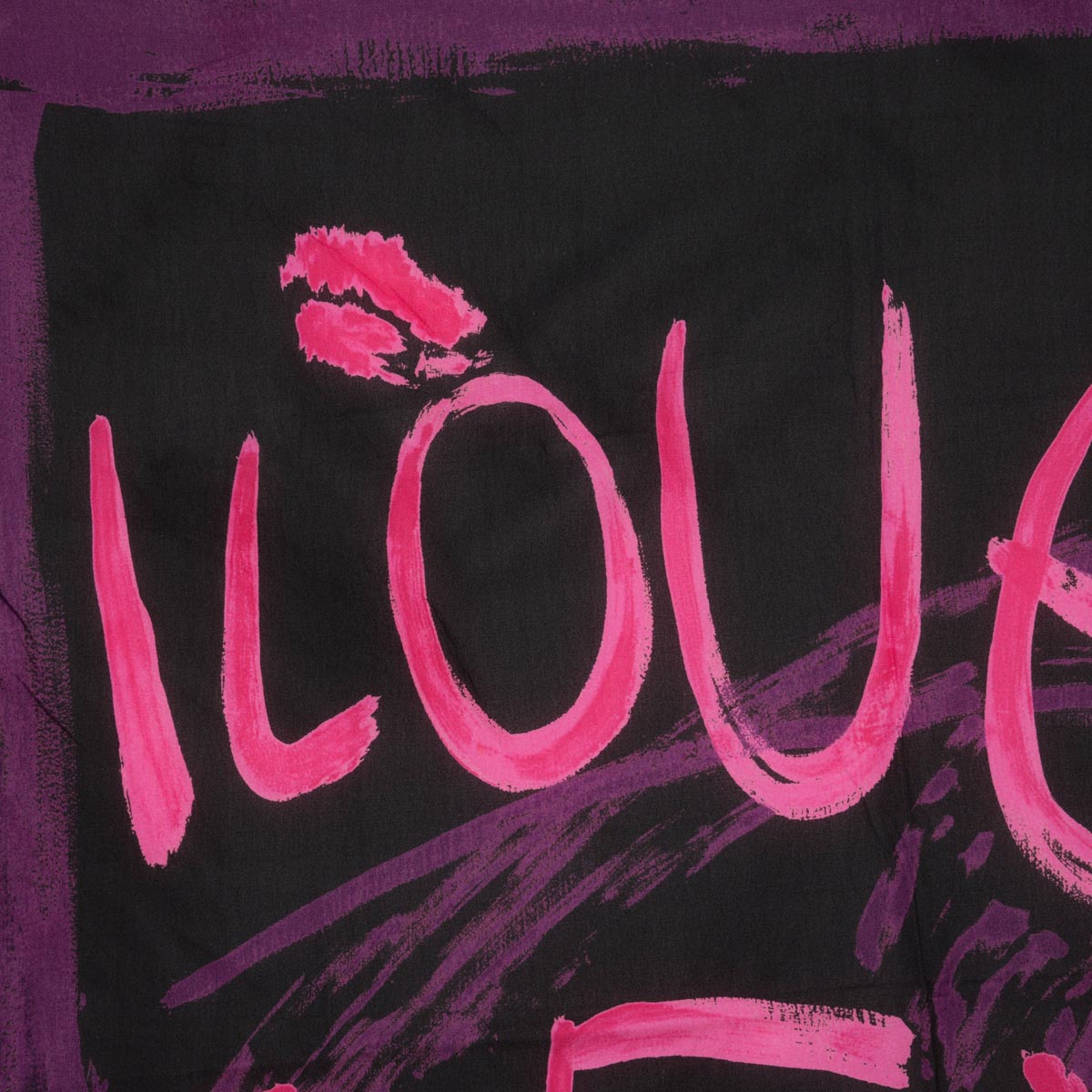 Dolce & Gabbana Purple Silk I Love Sex Scarf