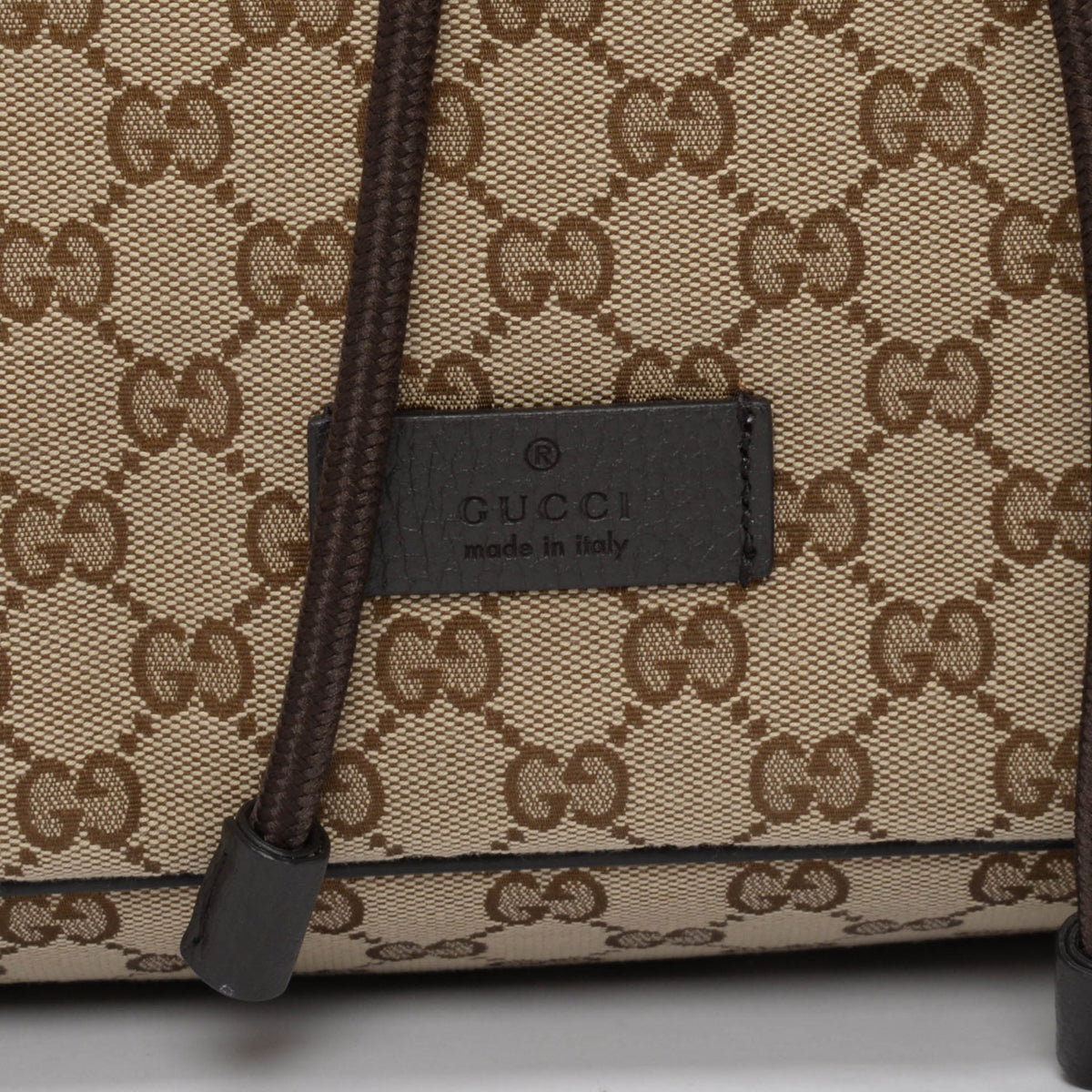 Gucci Beige GG Canvas Drawstring Backpack