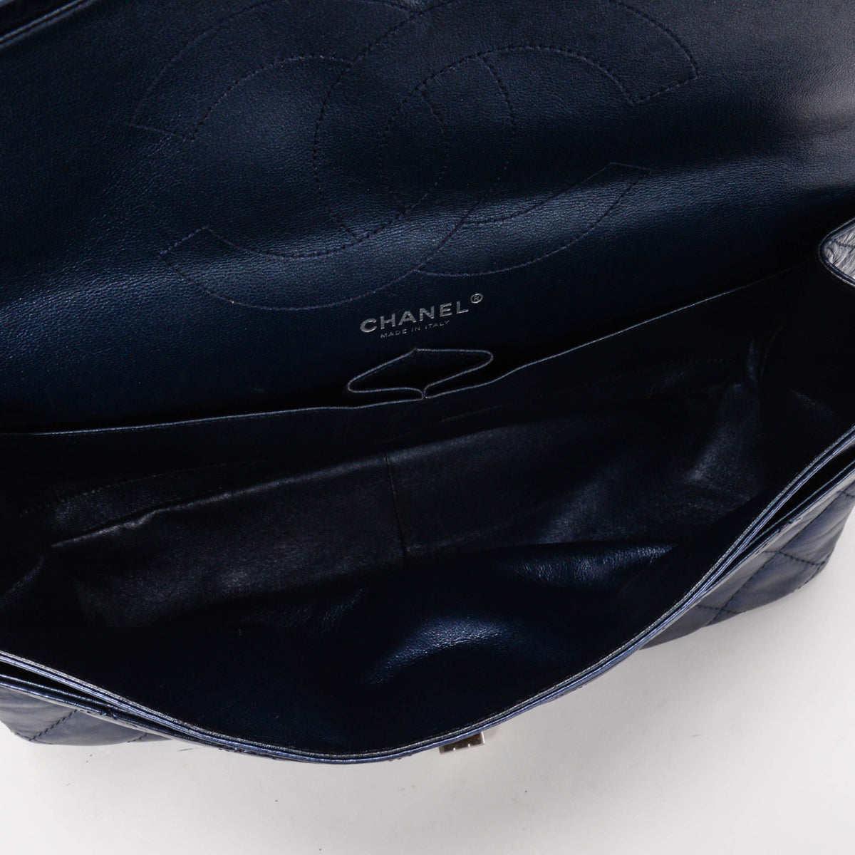 Chanel Blue Metallic Aged Calfskin 2.55 Reissue 227 Flap Bag