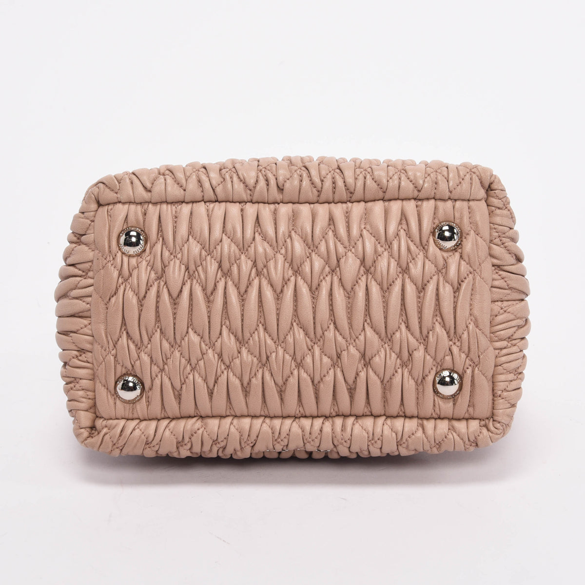 Miu Miu Beige Matelasse Mini Crystal Tote