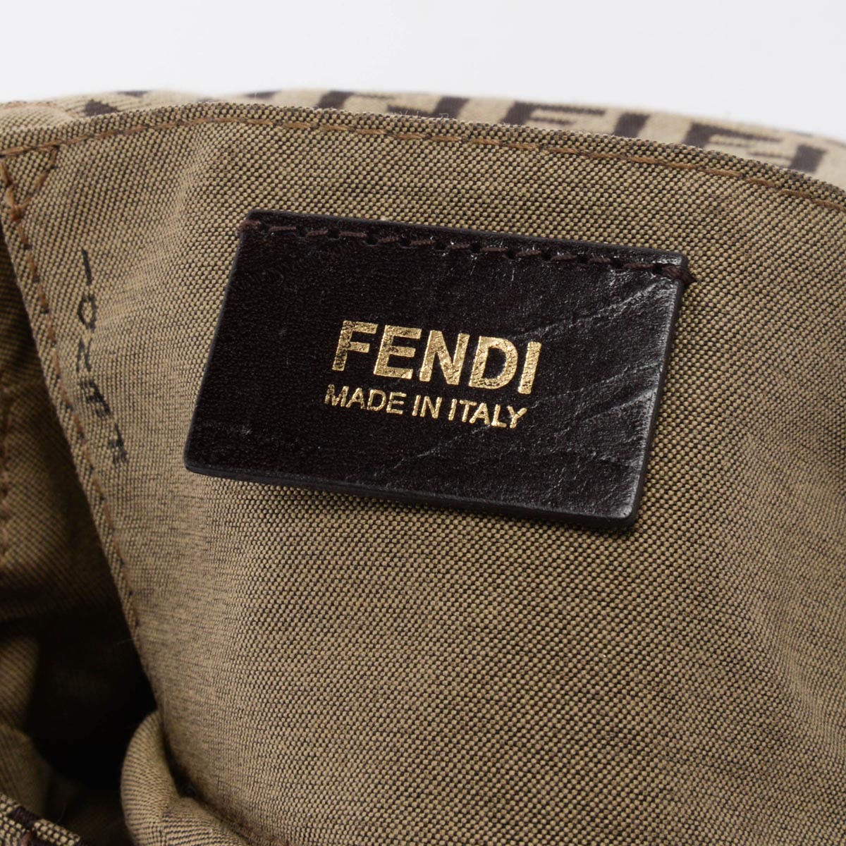 Fendi Green Zucchino Canvas Mini Baguette Bag