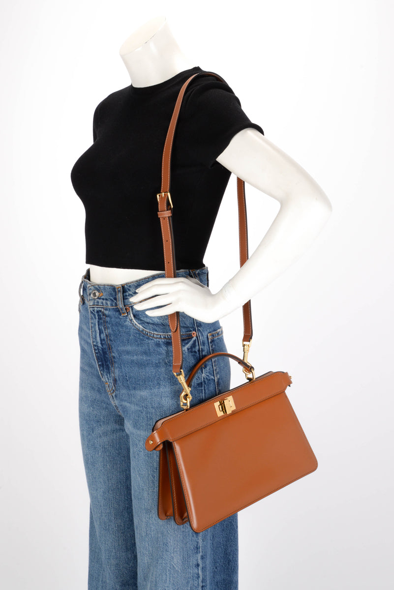 Fendi Brandy Shiny Nappa Peekaboo ISeeU East-West Bag