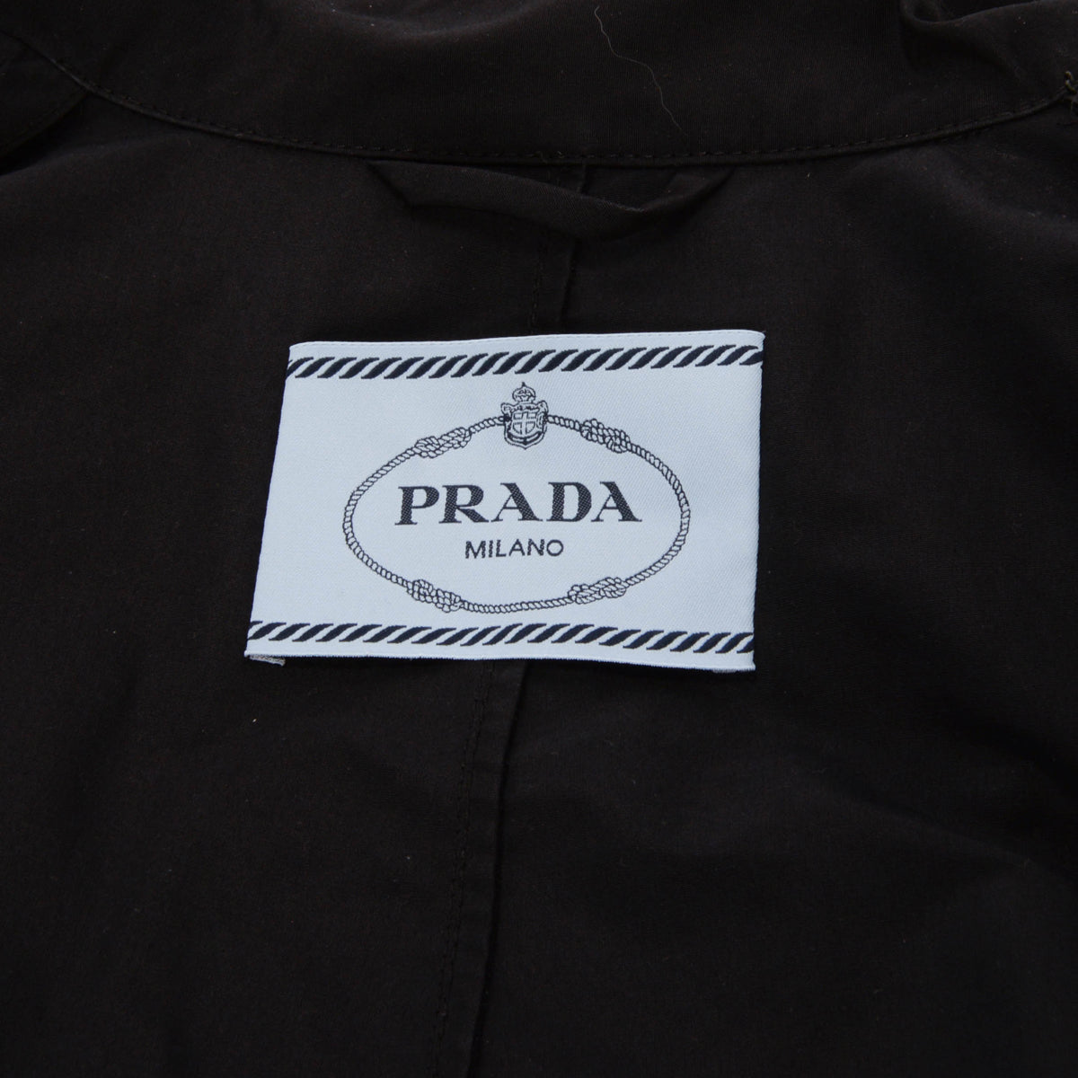 Prada Black Nylon Belted Short Trench Coat IT 36