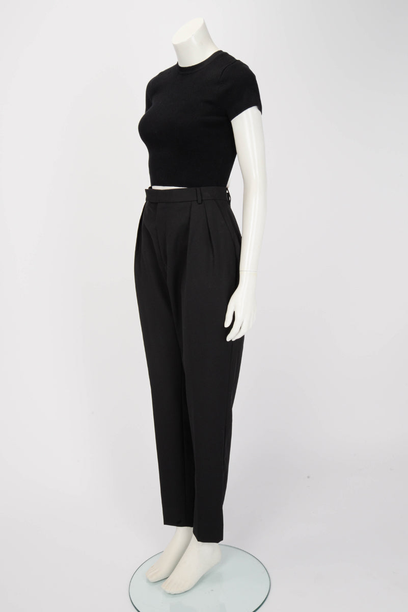 Celine Black Grain de Poudre New Wave Pants FR 40