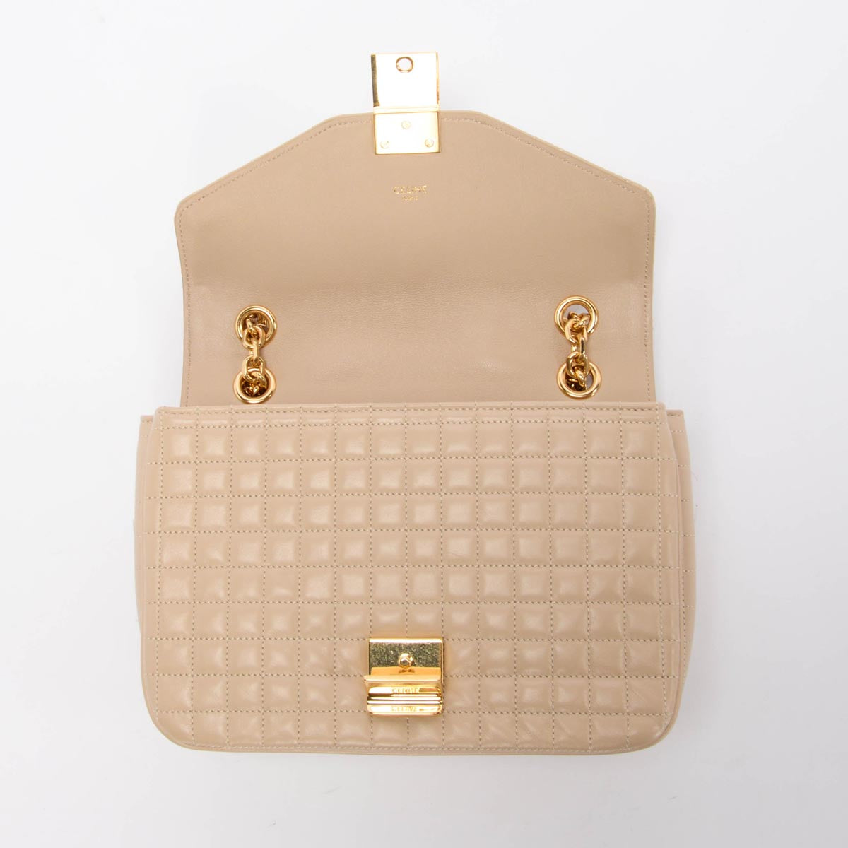 Celine Nude Quilted Calfskin Medium C Bag
