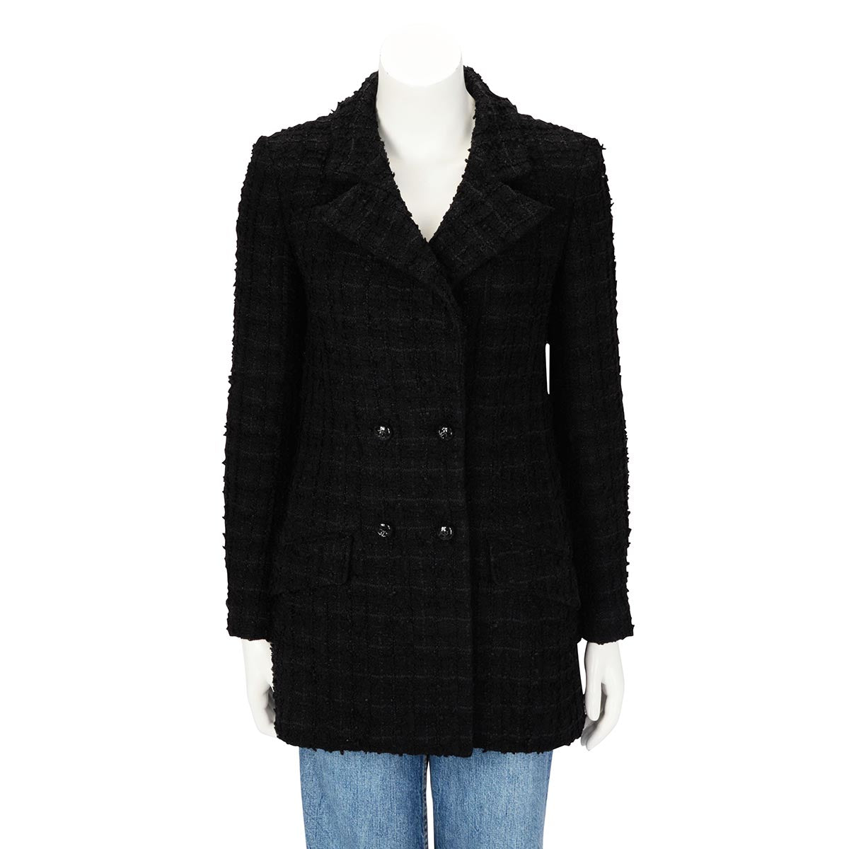 Chanel Black Fantasy Tweed Jacket FR 34