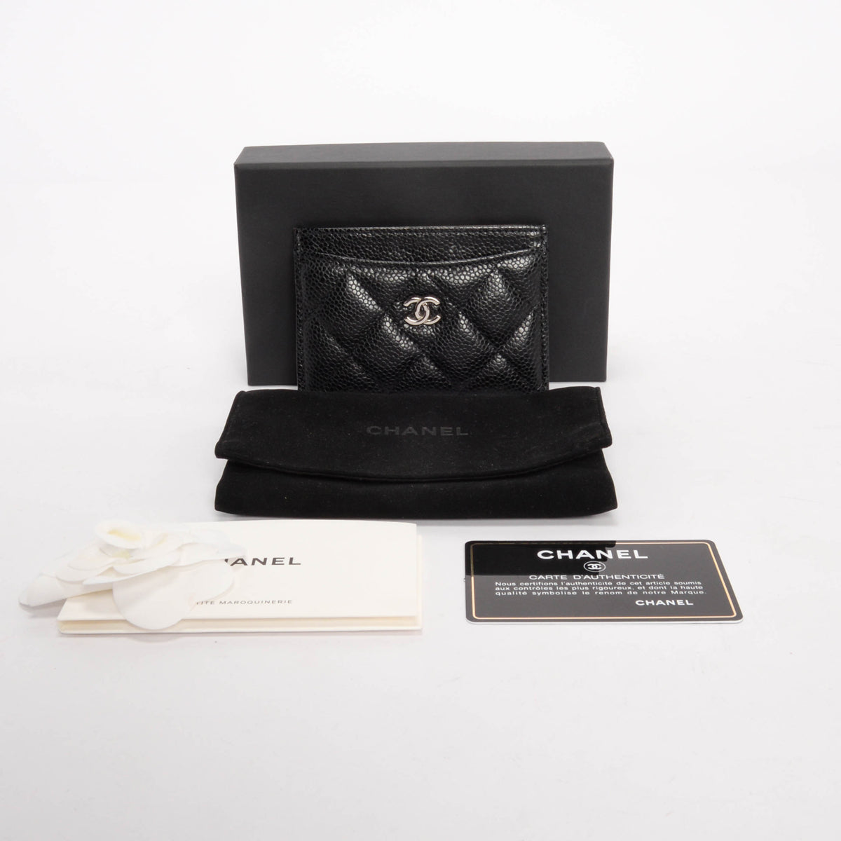 Chanel Black Caviar Classic CC Card Holder