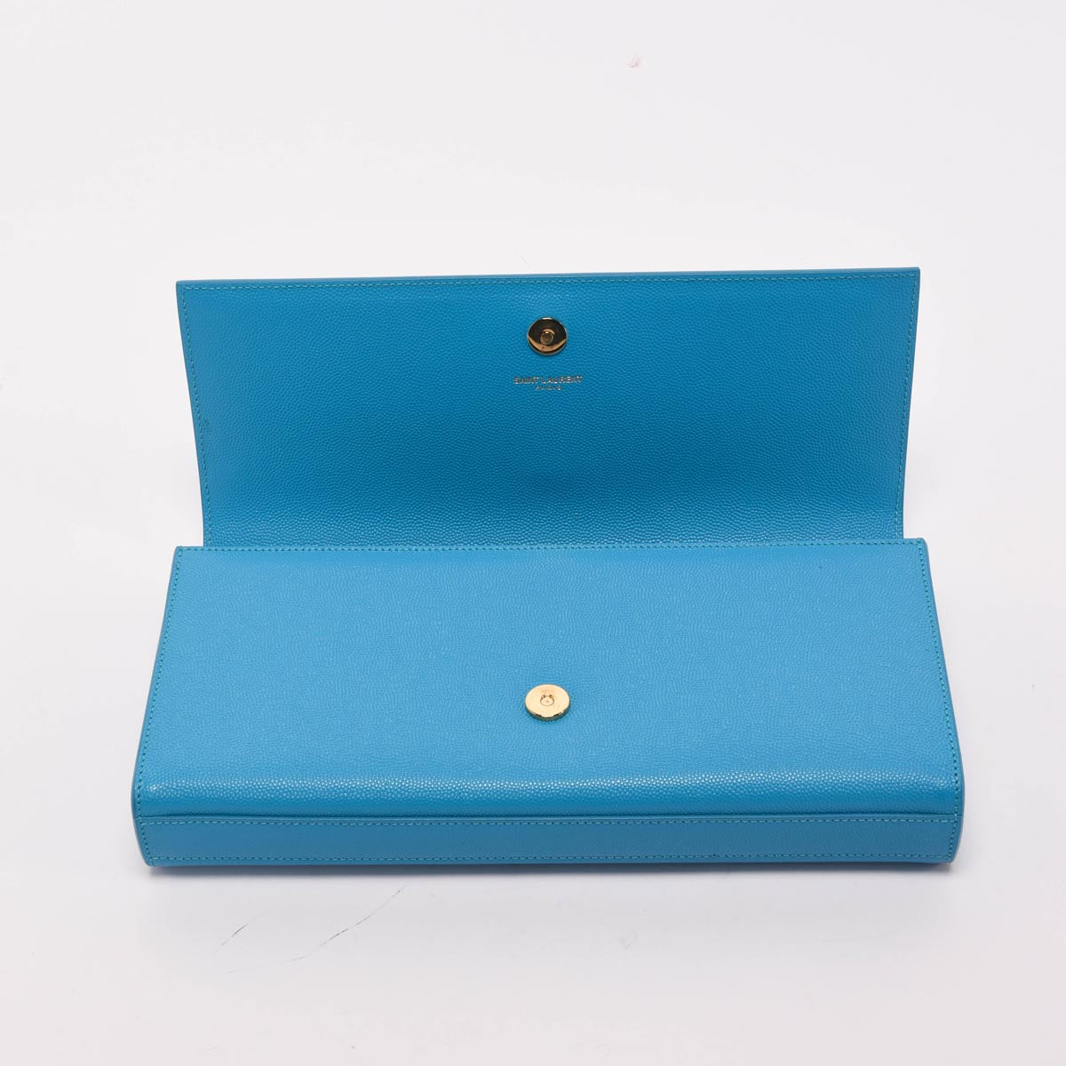 Saint Laurent Turquoise Grain de Poudre Cassandre Clutch