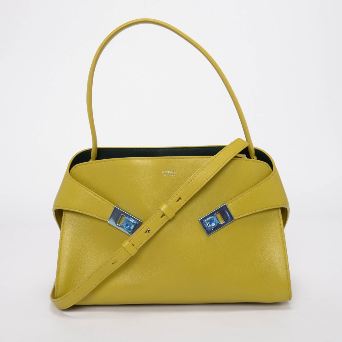 Ferragamo Bi-Colour Calfskin Medium Hug Soft Shoulder Bag