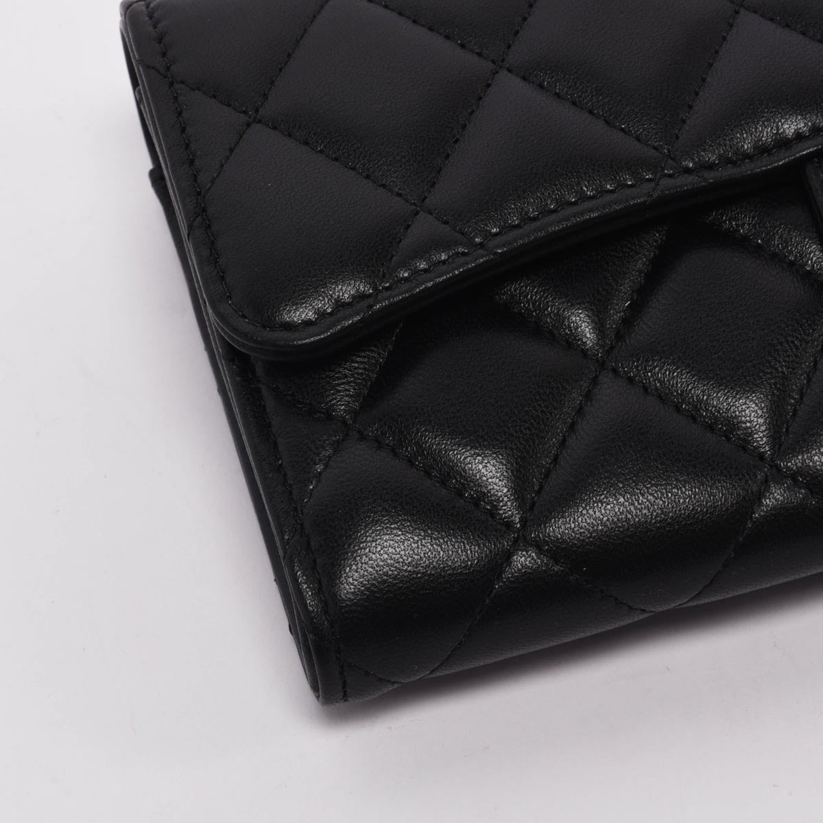 Chanel Black Quilted Lambskin Long Classic Flap Wallet