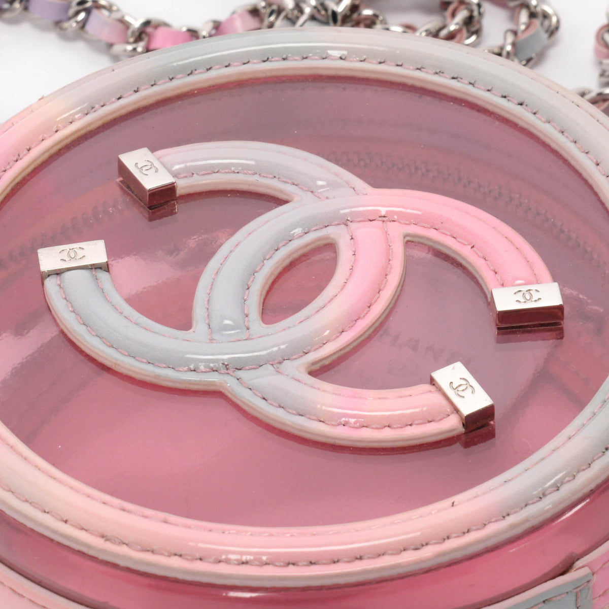 Chanel Pink PVC Filigree Round CC Bag