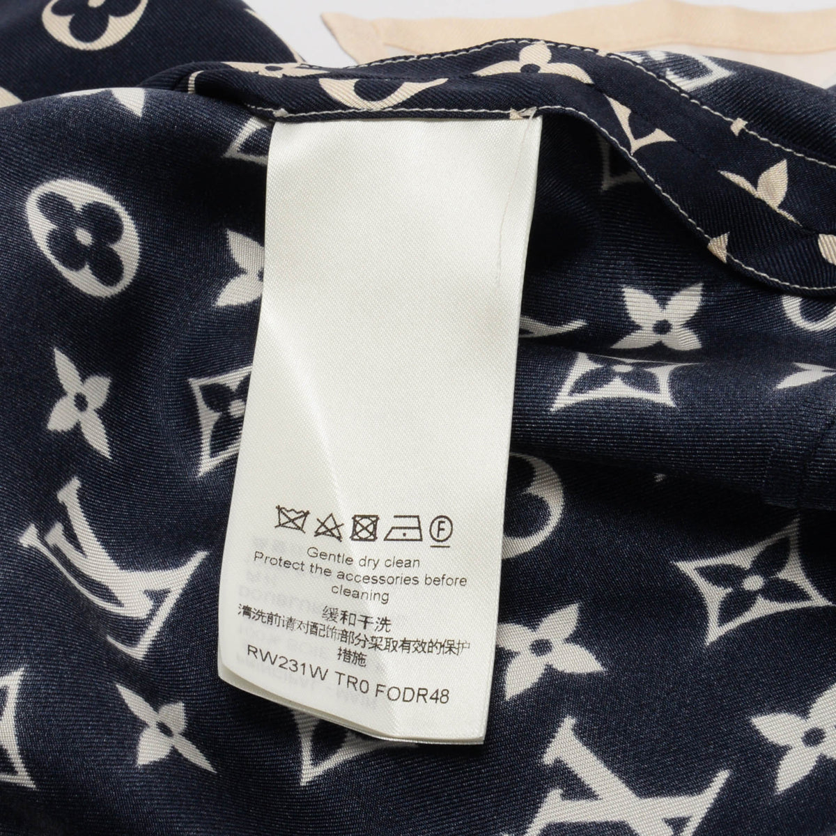 Louis Vuitton Indigo Silk Stripe Accent Monogram Shirt Dress FR 44