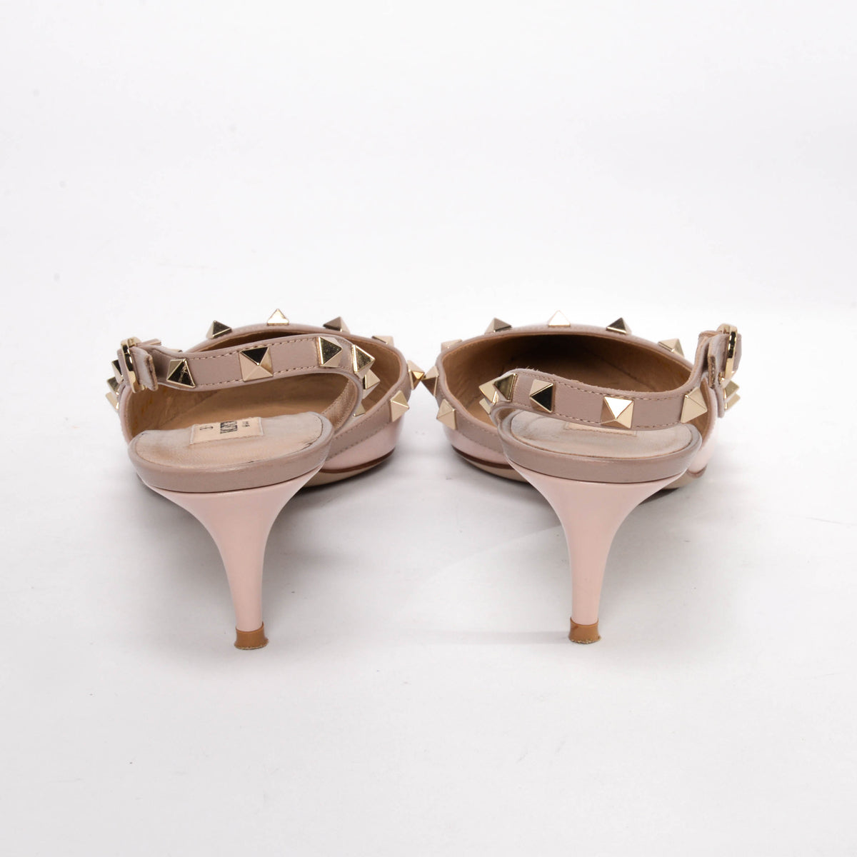 Valentino Water Rose Patent Rockstud Slingback Pumps 40