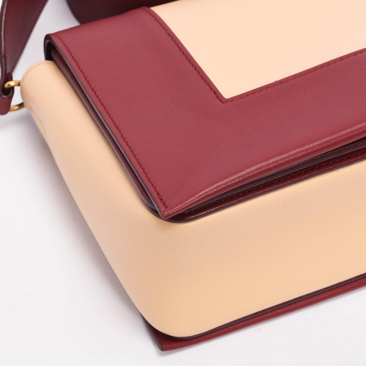 Celine Ruby & Nude Smooth Calfskin Medium Frame Bag