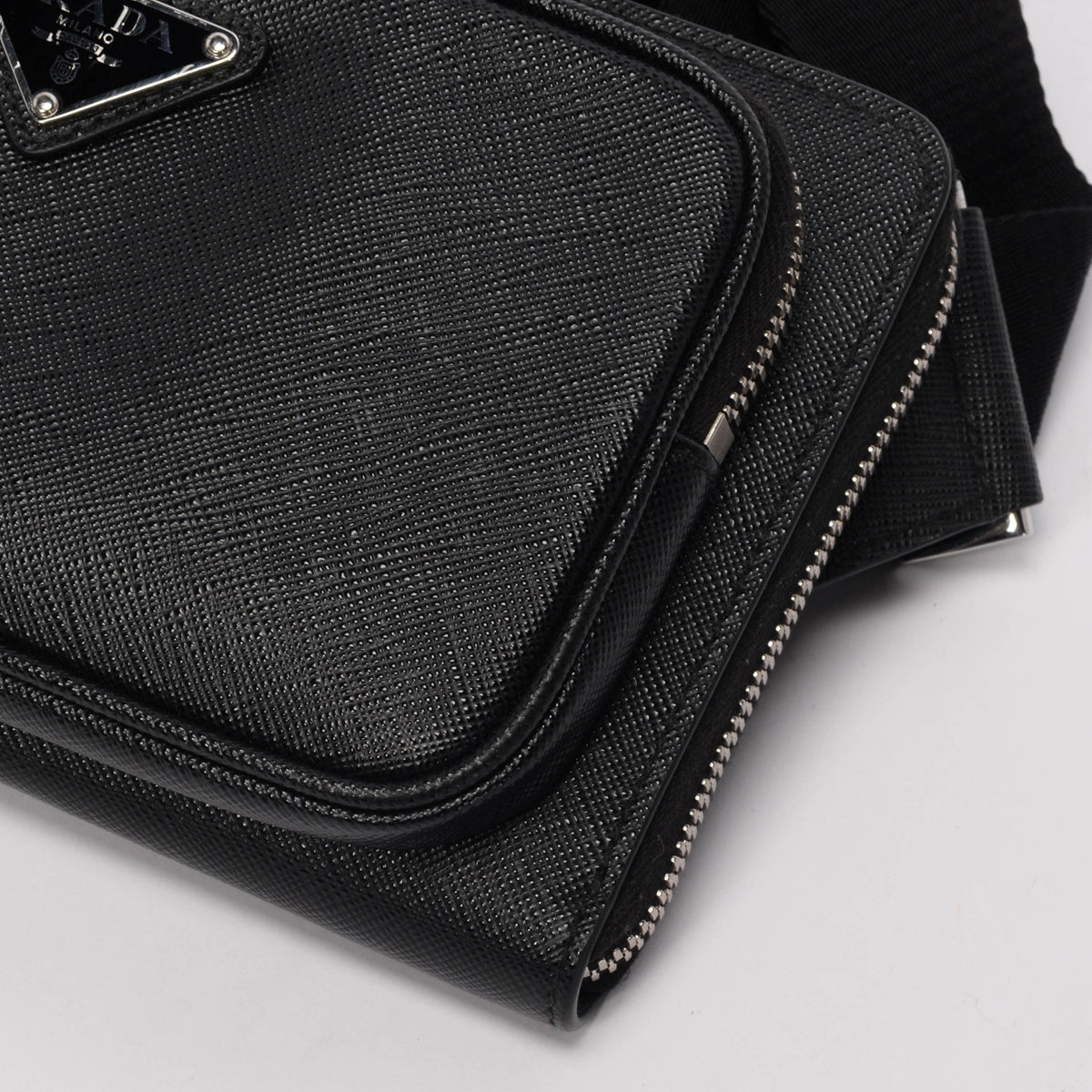 Prada Black Saffiano Belt Bag