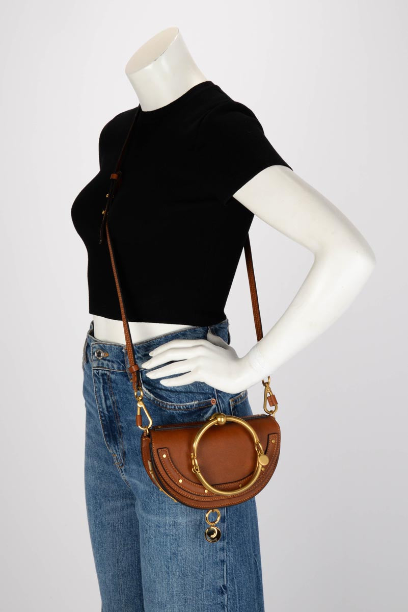Chloe Tan Calfskin Nile Minaudiere Bracelet Bag