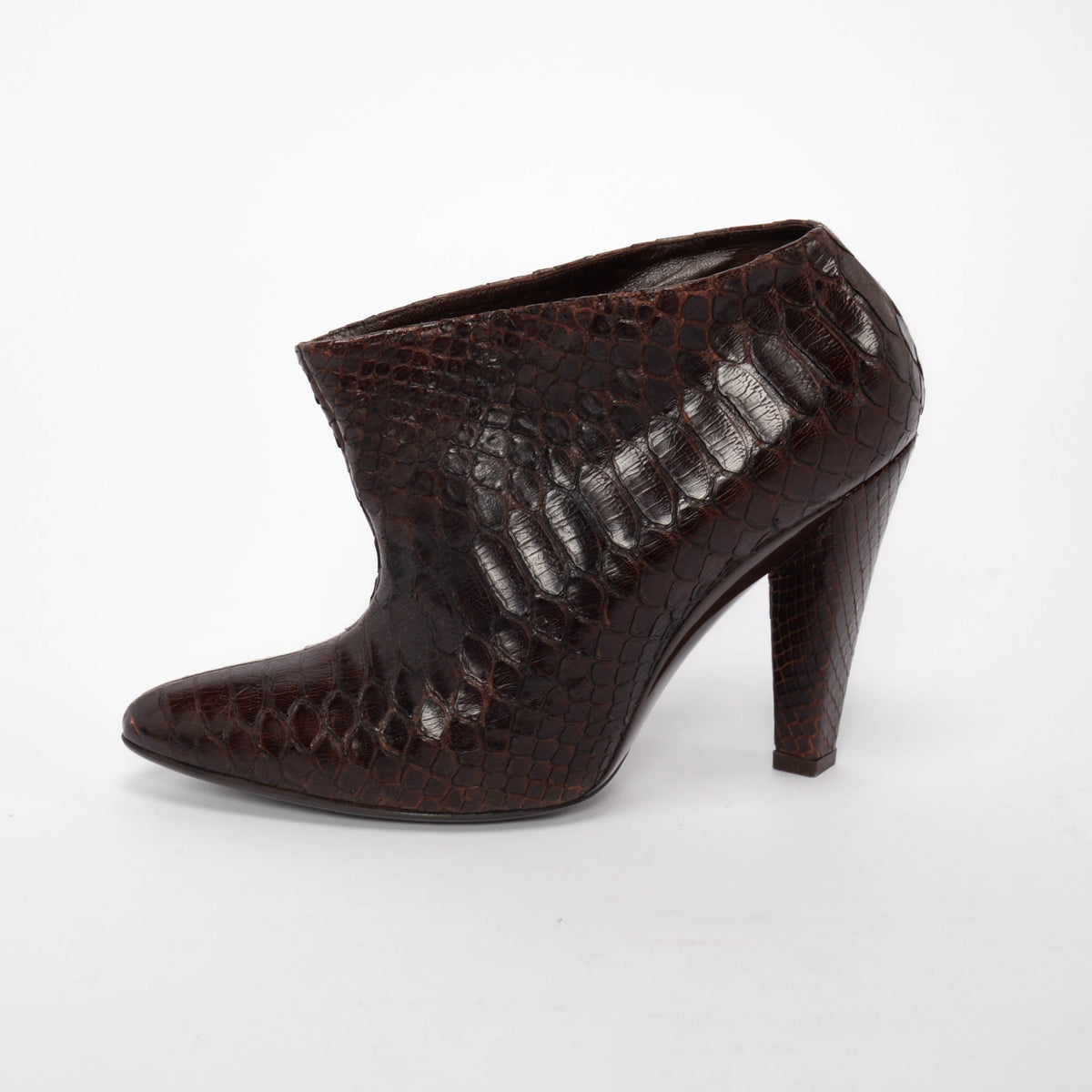 Balenciaga Brown Python Ankle Boots 38.5