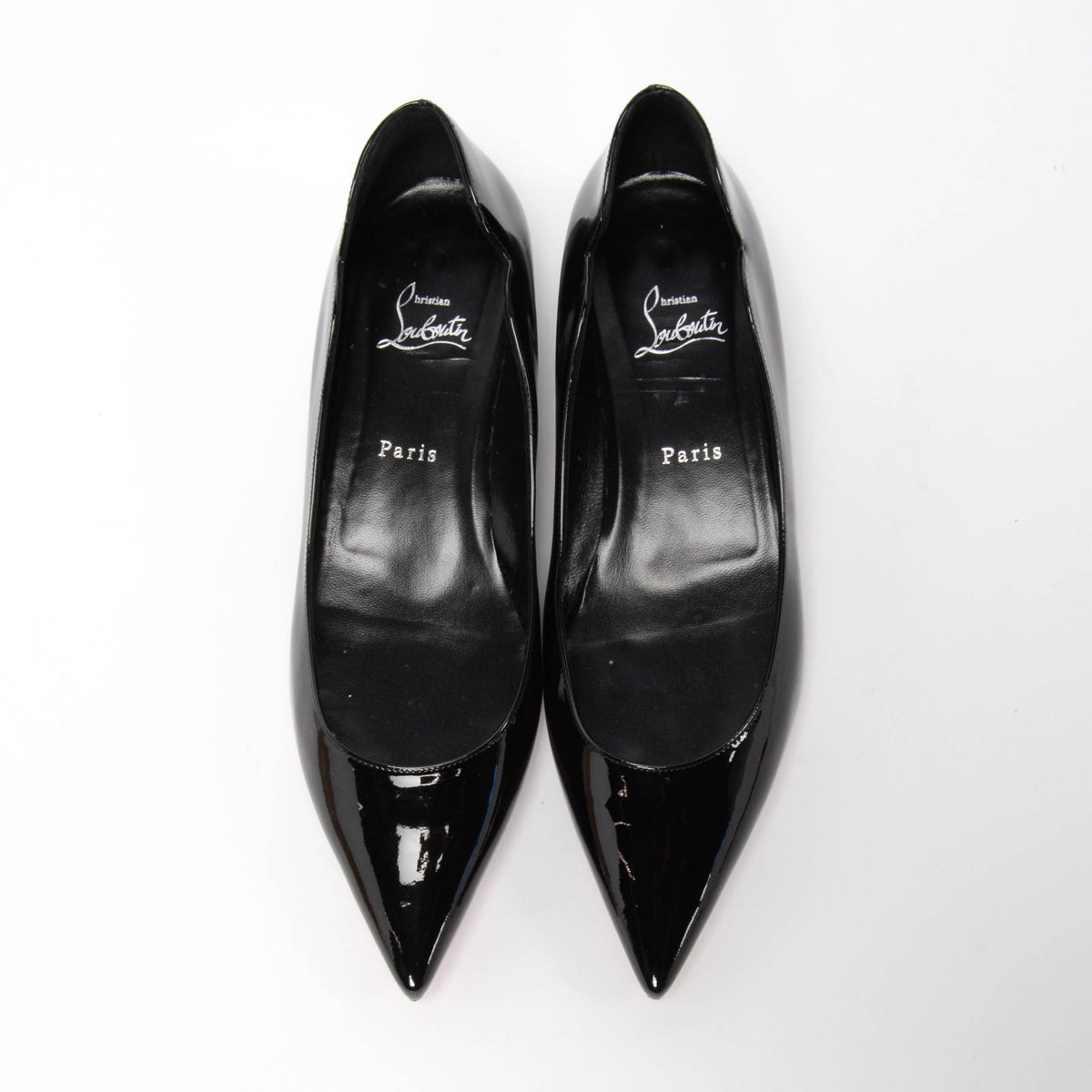Christian Louboutin Black Patent Hot Chickita Flats 41