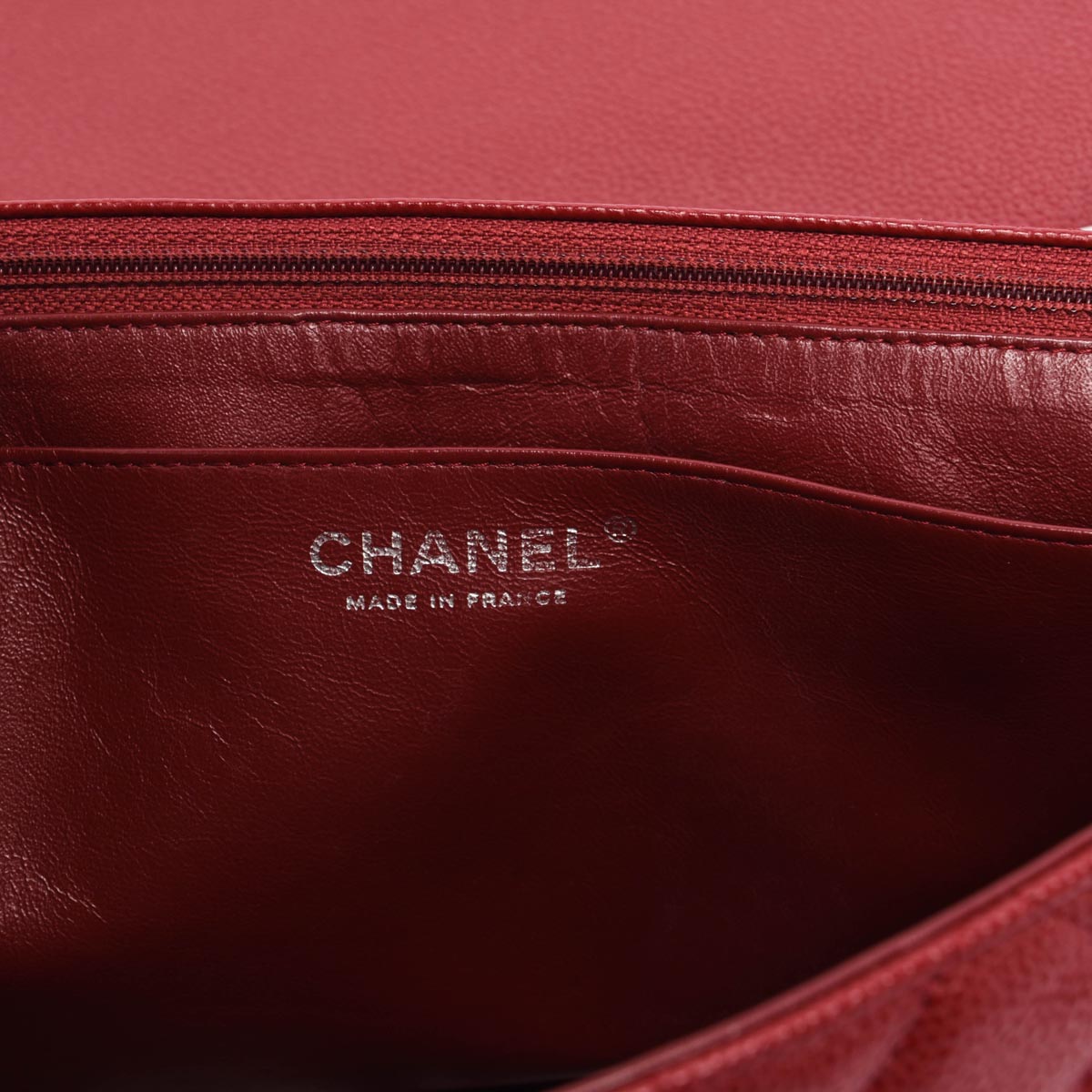 Chanel Dark Red Caviar Large Classic Single Flap Bag
