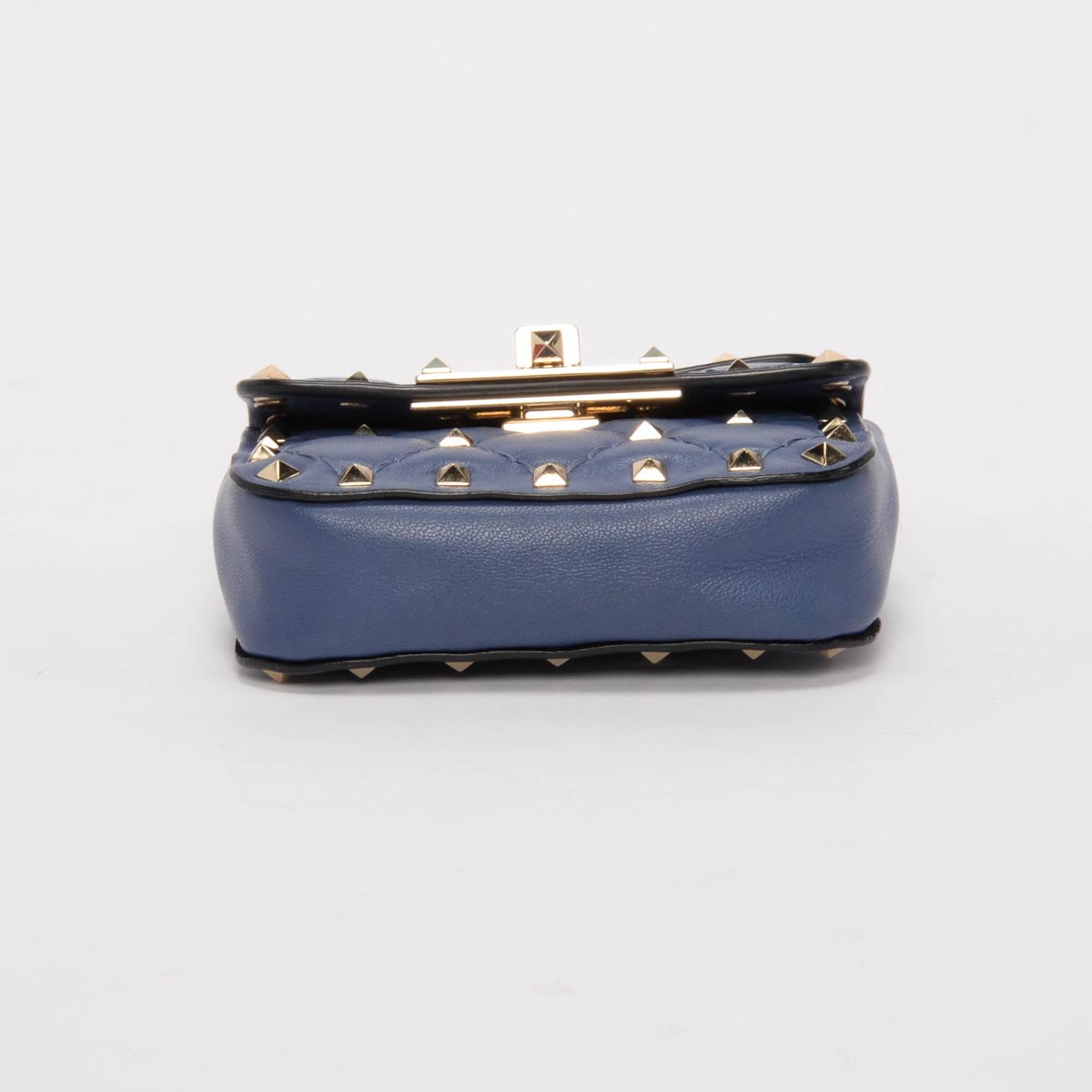 Valentino Blue Nappa Leather Micro Rockstud Spike Bag