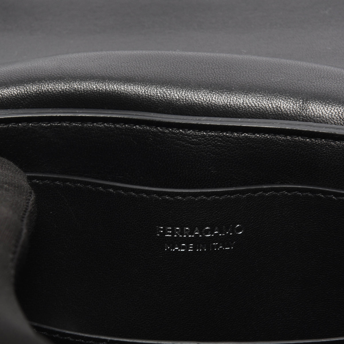 Ferragamo Black Calfskin Geometric Shoulder Bag