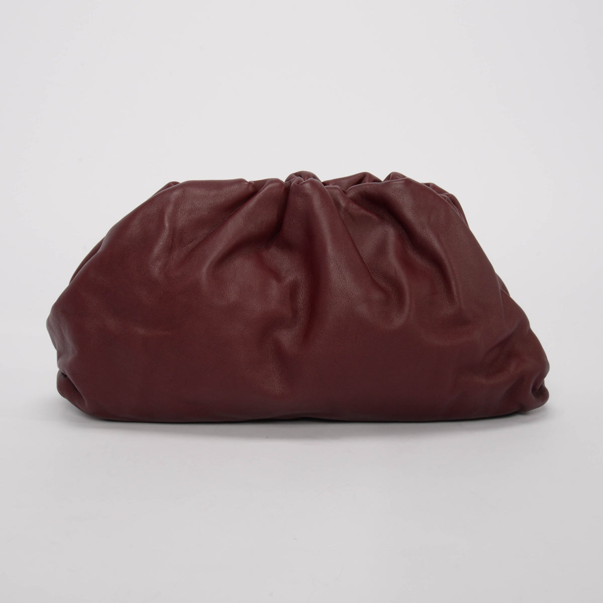 Bottega Veneta Burgundy Lambskin The Pouch Clutch