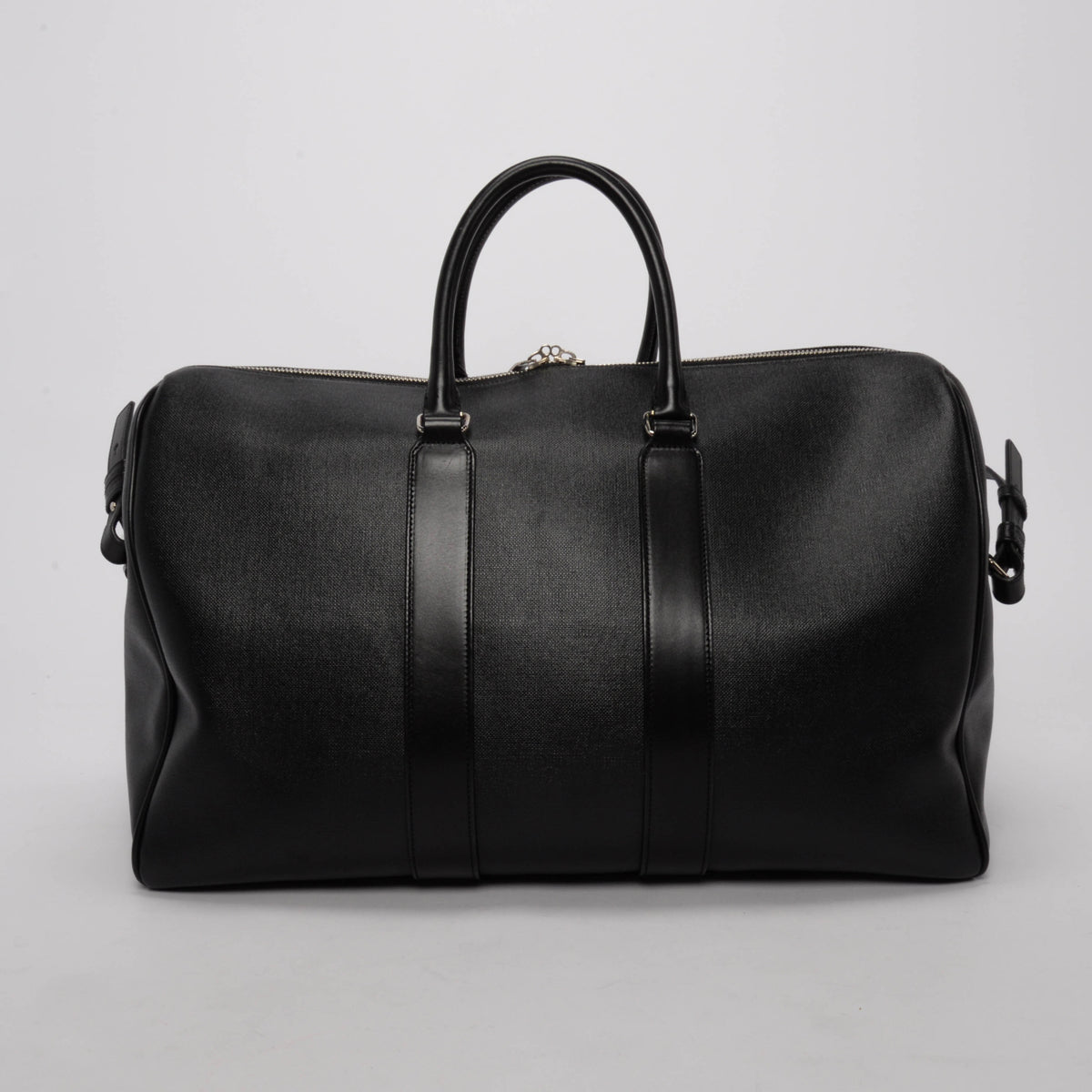 Saint Laurent Black Calfskin Classic Duffle 24 Overnight Bag